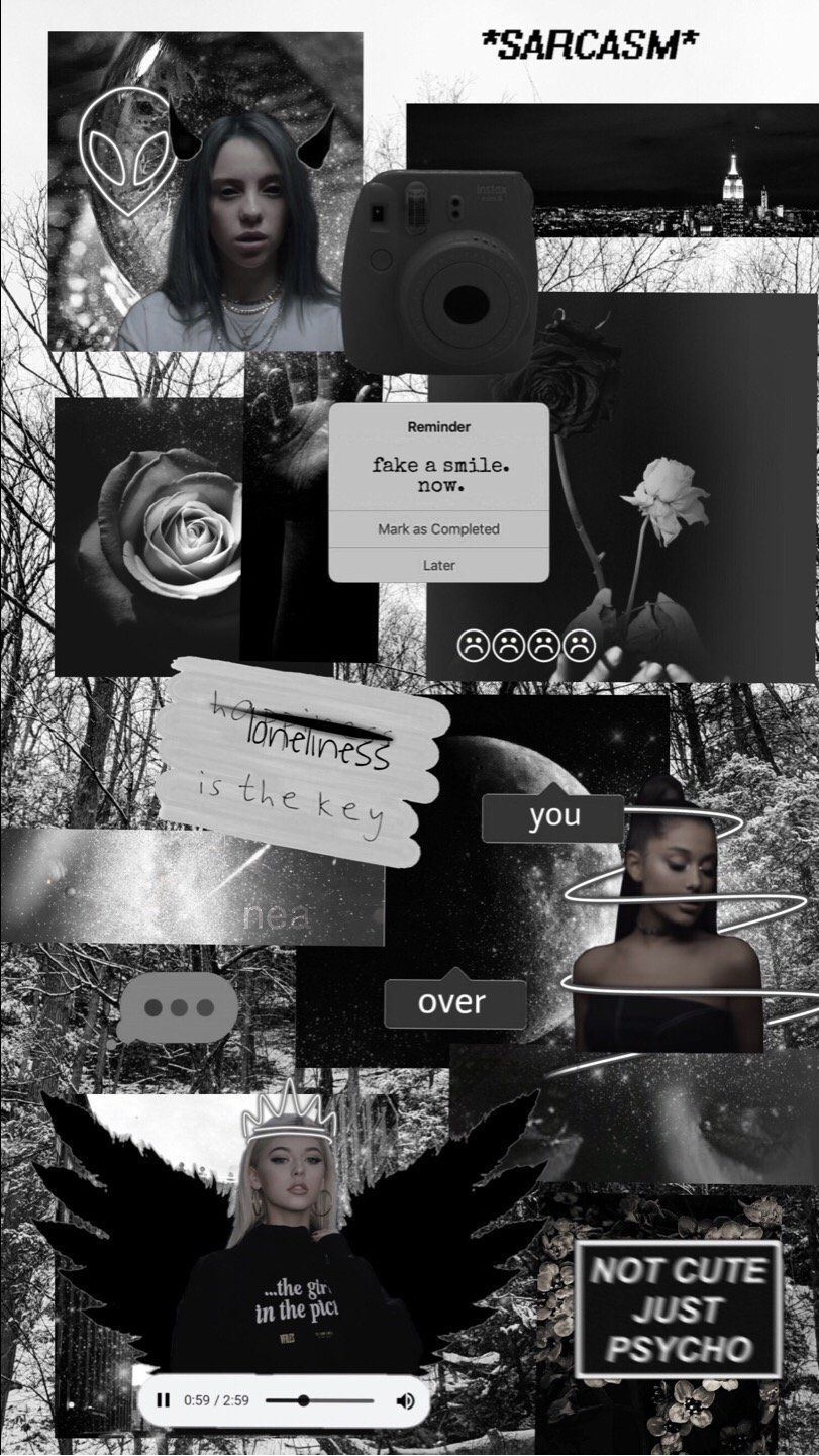 iPhone Black Collage Wallpaper