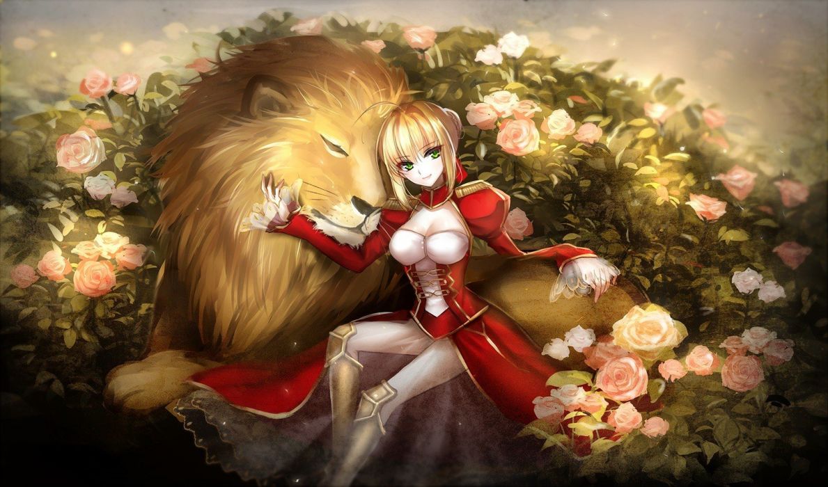 Fate Series lion rose Saber Saber Extra anime wallpaperx942