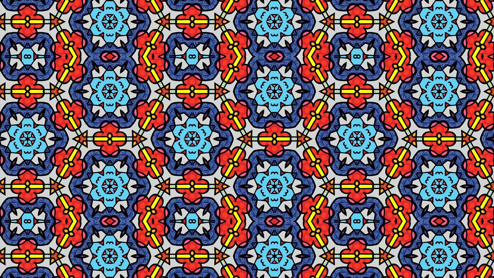 Download wallpaper 1600x900 kaleidoscope, patterns, shapes