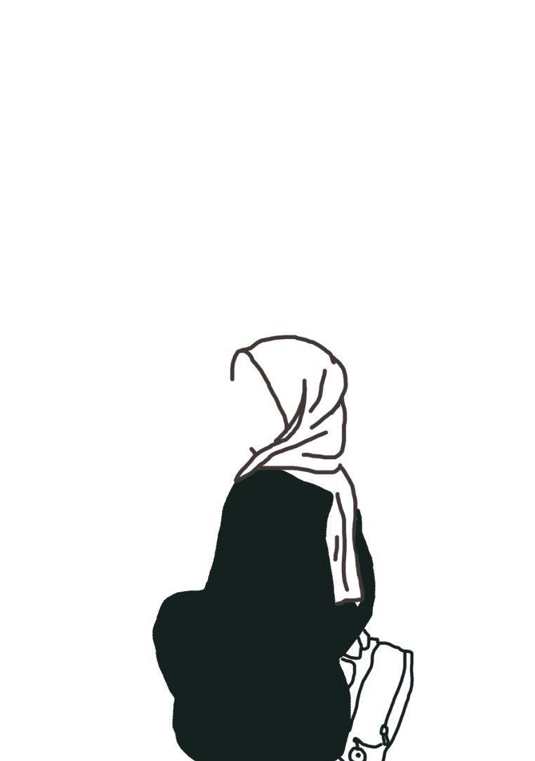 Wallpaper iPhone Tumblr Black And White Hijab