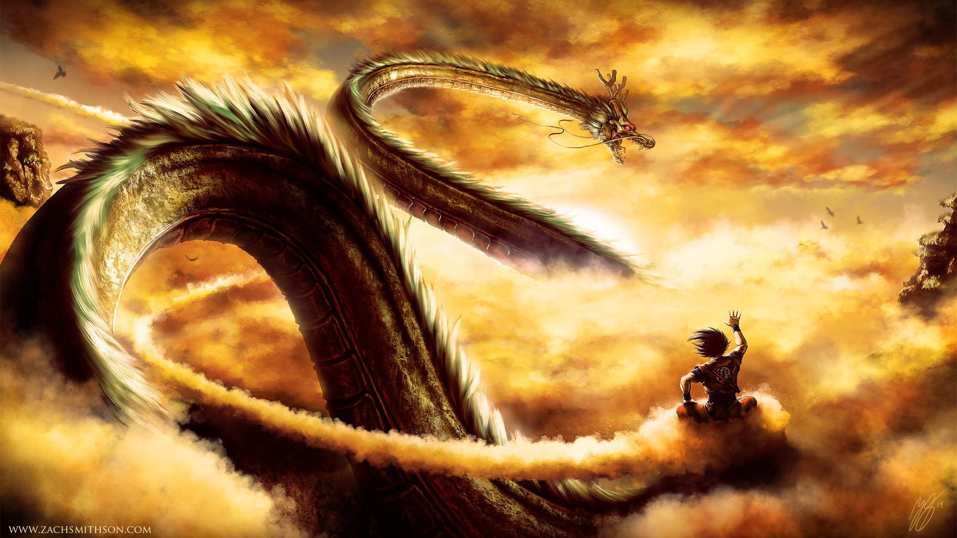 Eternal Shenron and Goku Wallpaper