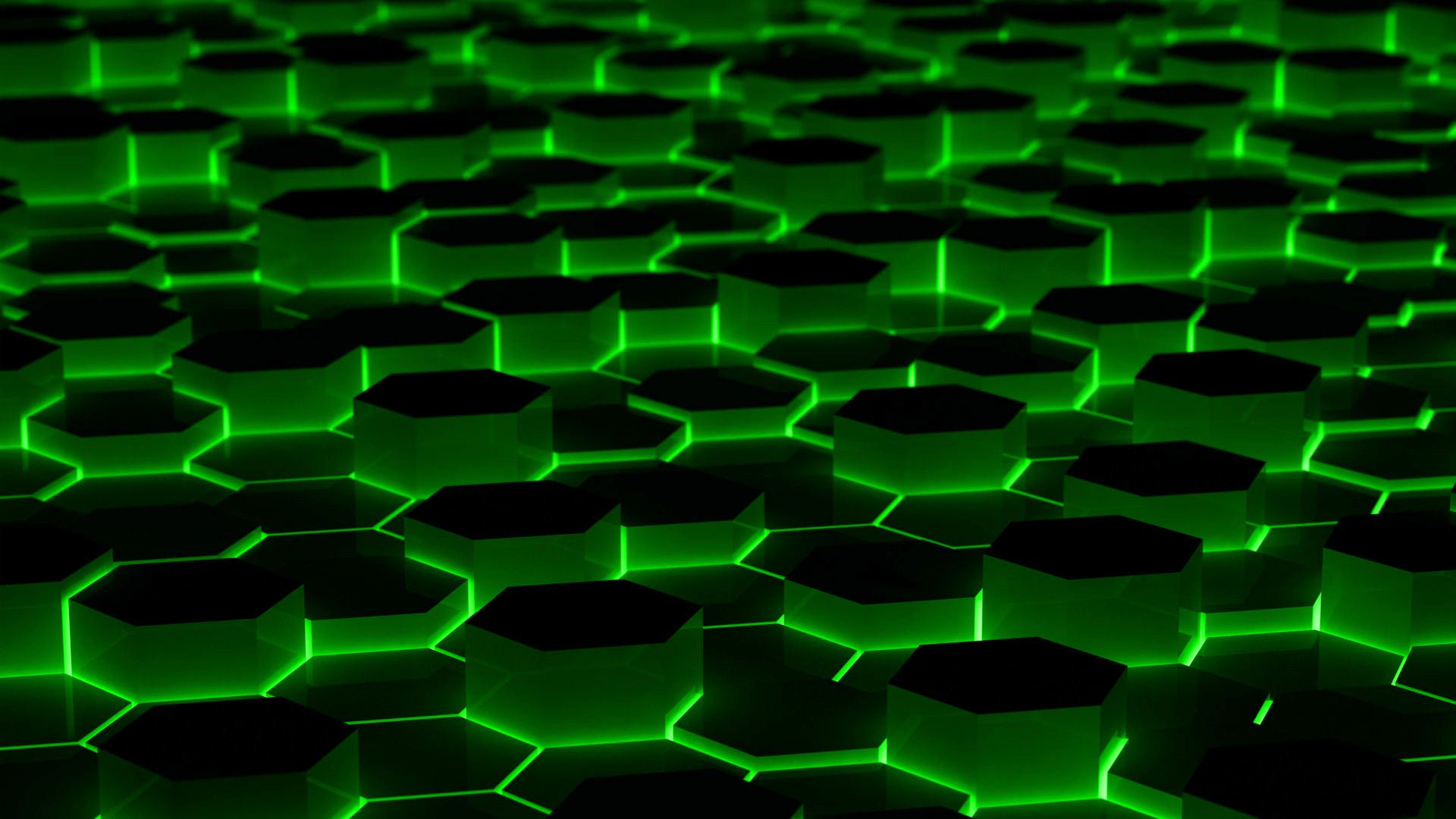 green, Abstract, Hexagons Wallpaper HD / Desktop and Mobile
