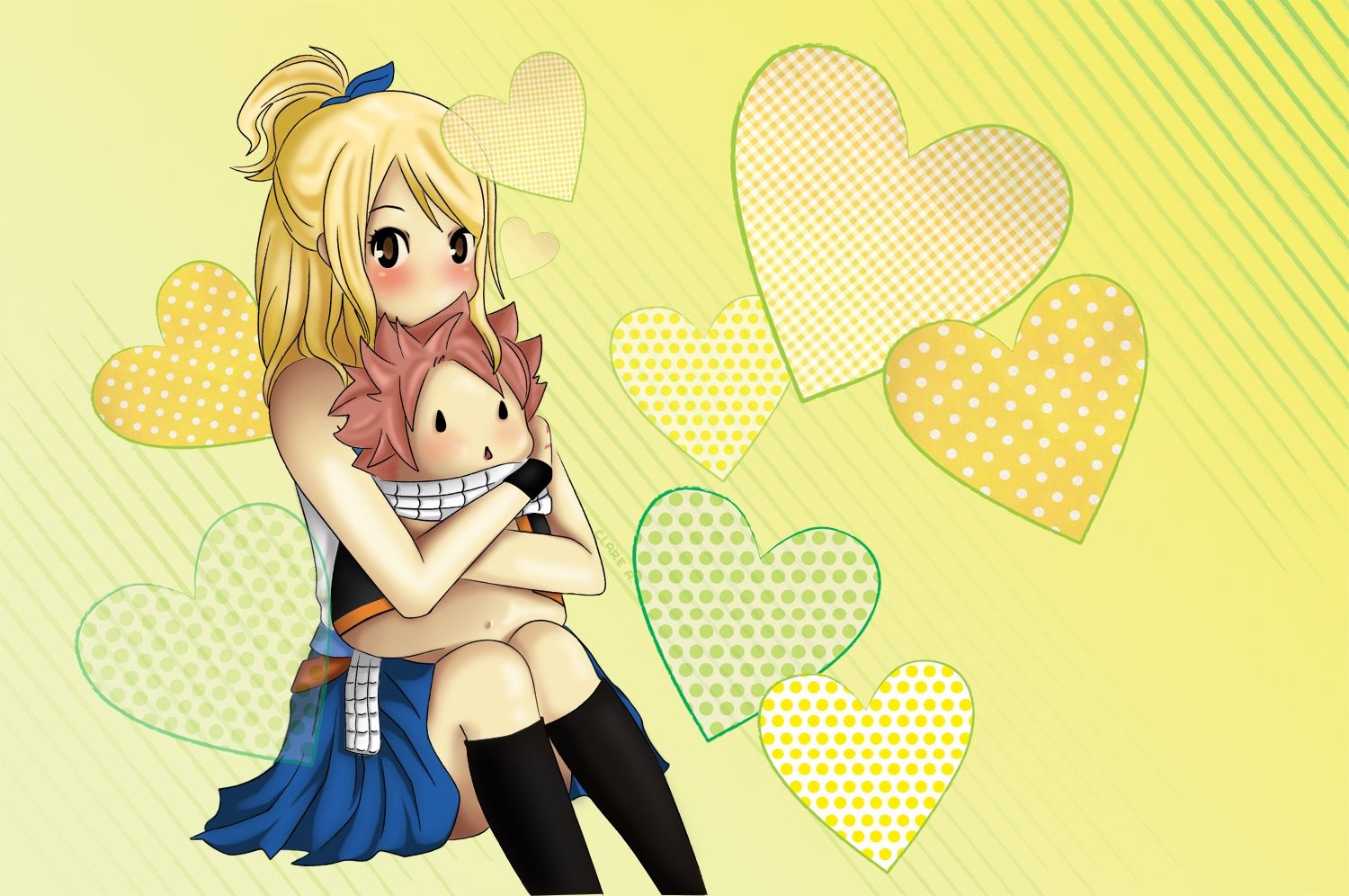 Lucy Holding A Doll Of Natsu, ♥ Wallpaper Of Lucy Holding