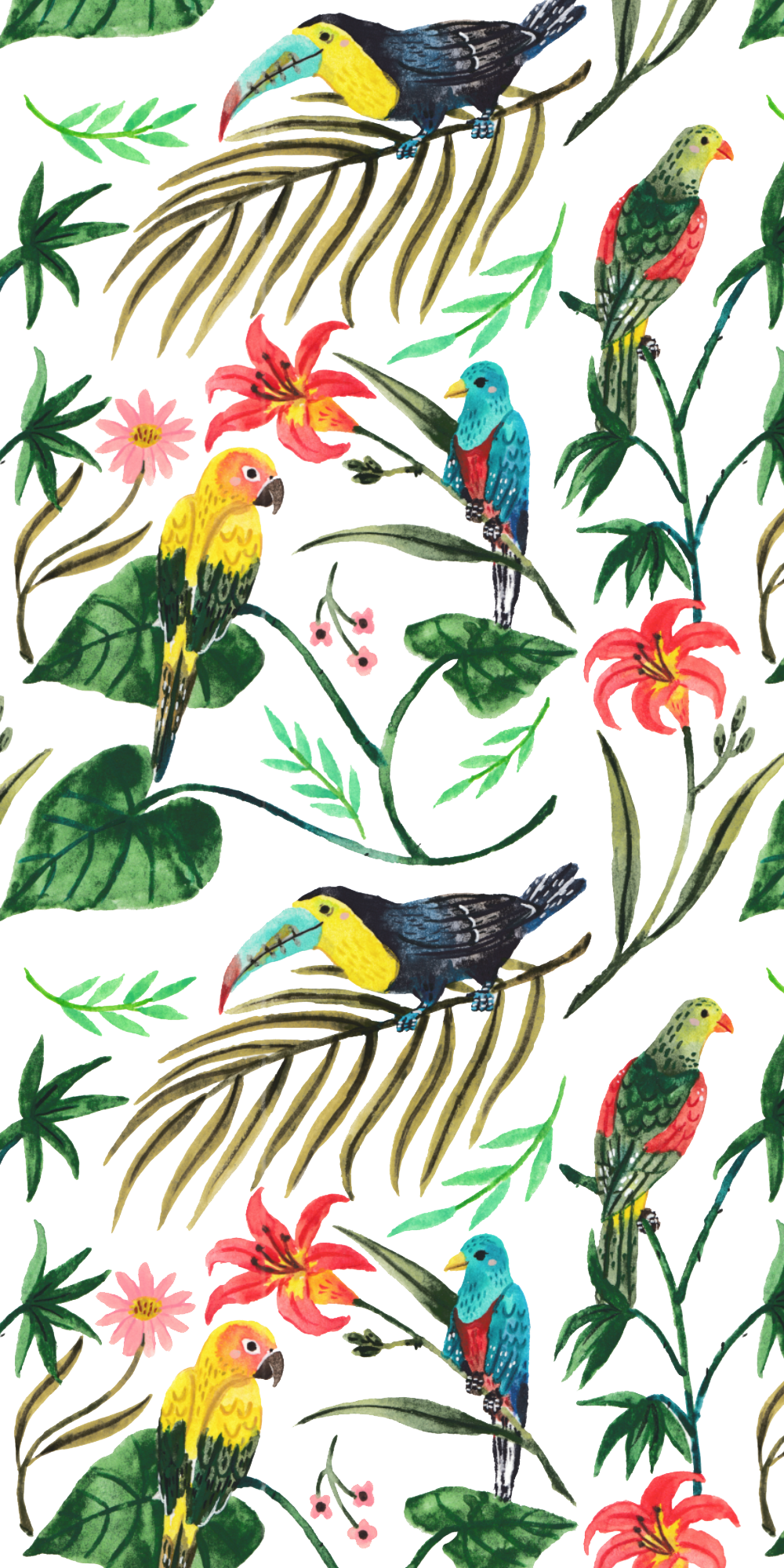 Tropical #Birds. #Casetify #iPhone #Art #Design #Illustration