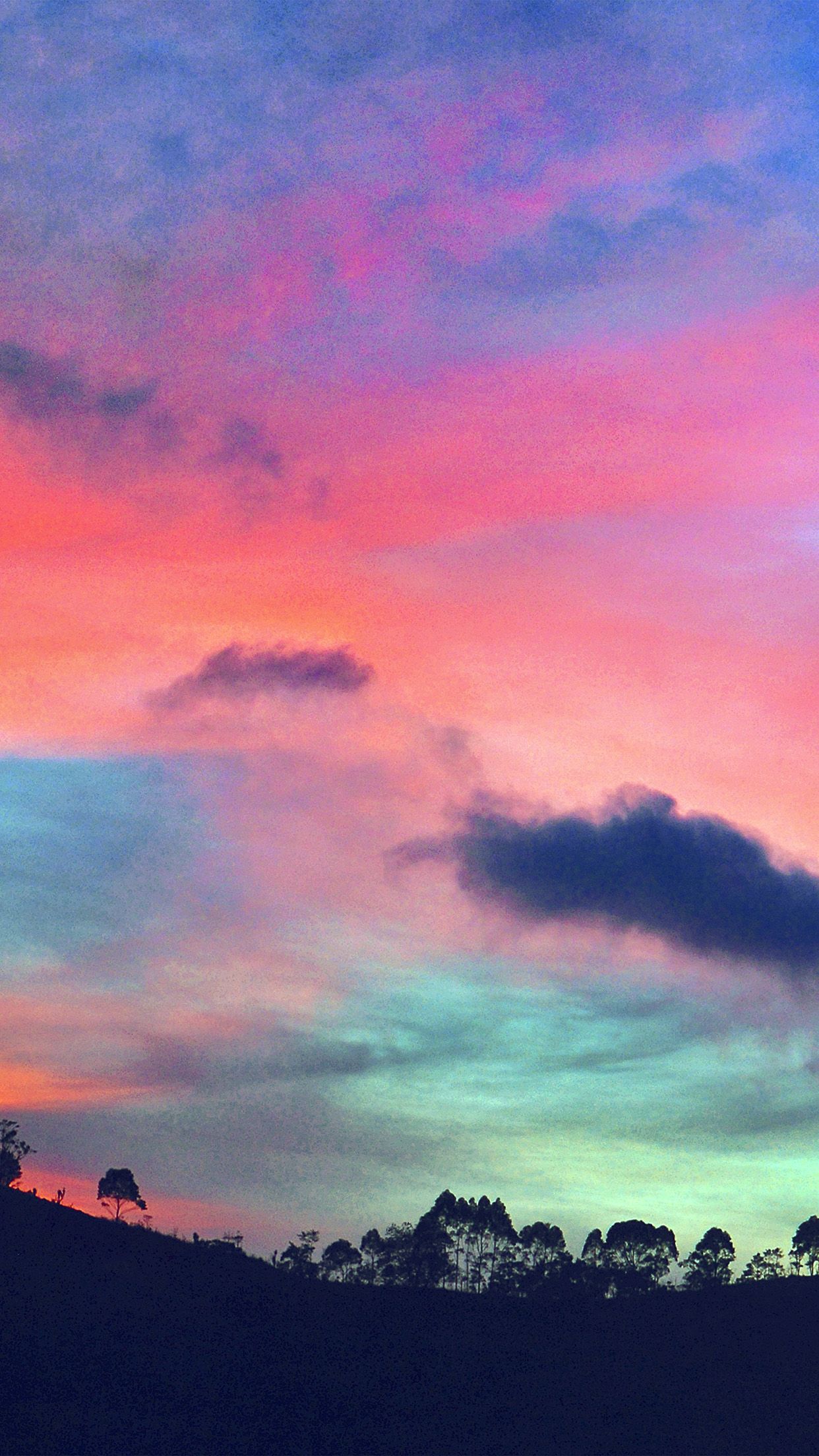 Sky Rainbow Cloud Sunset Nature Blue Pink Wallpaper