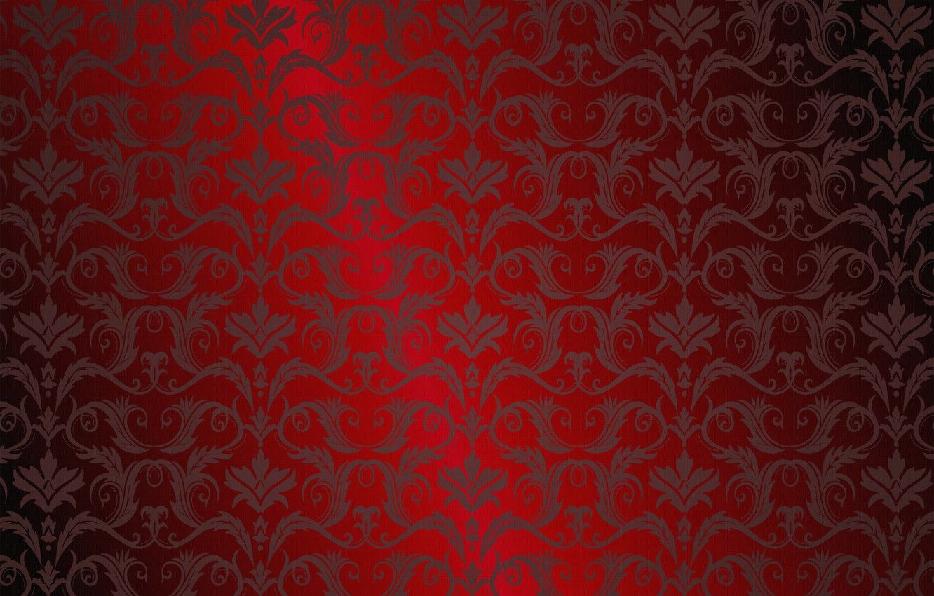 Wallpaper retro, pattern, vector, dark, red, ornament, vintage