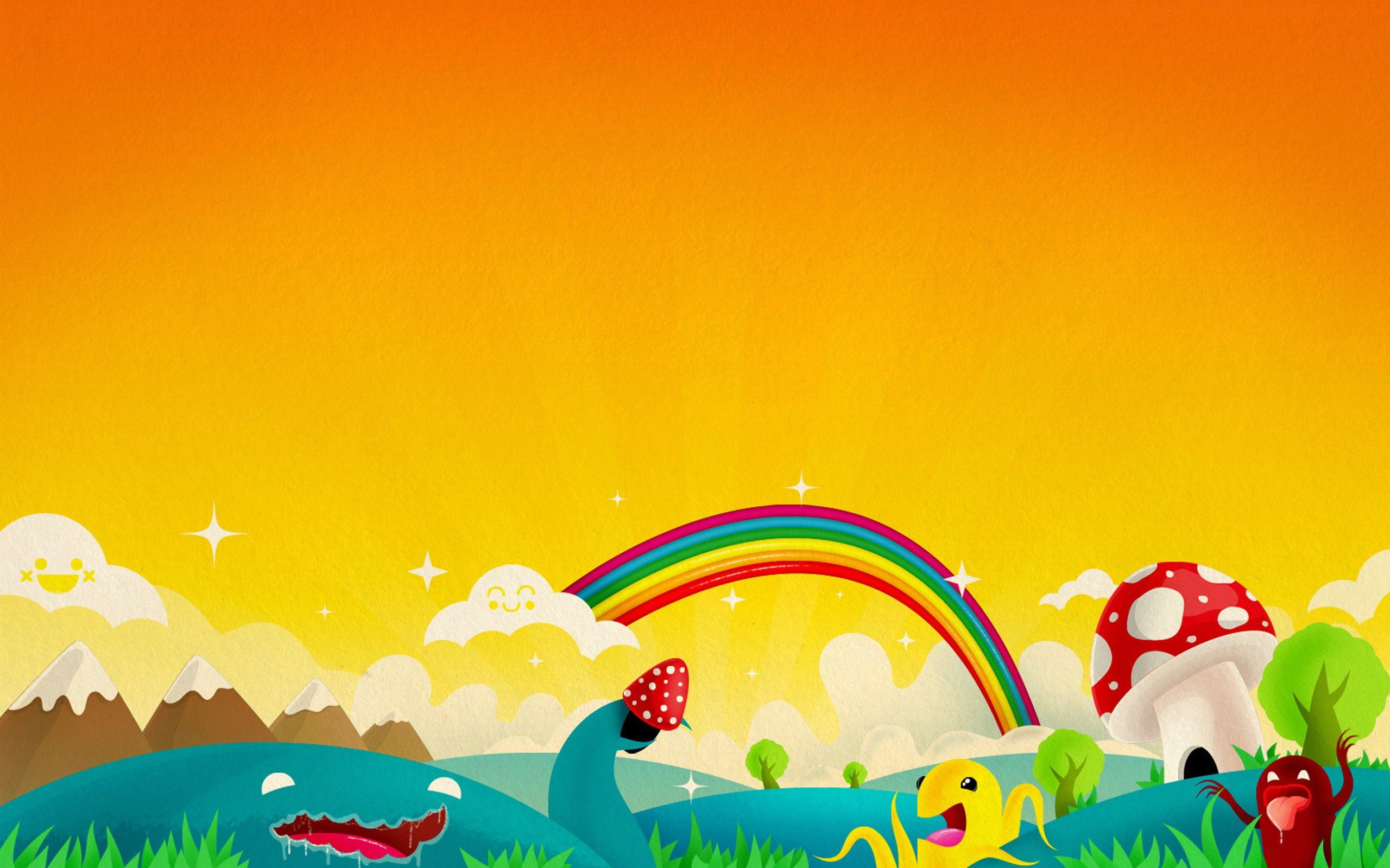 Download wallpaper: Rainbow, sunset, orange Sky, picture, download