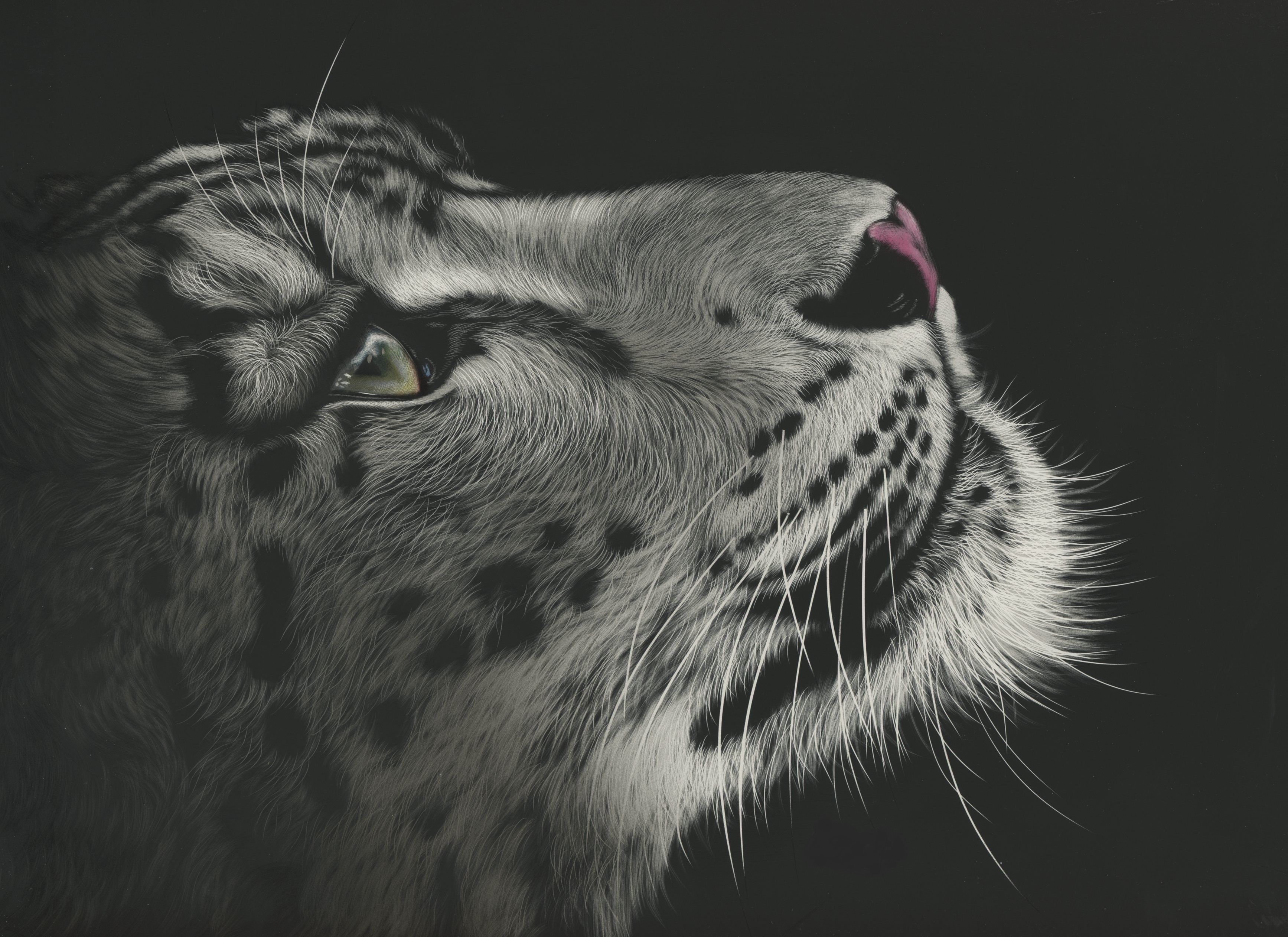 Picture Big cats Snow leopards Whiskers Snout Black and 3469x2523
