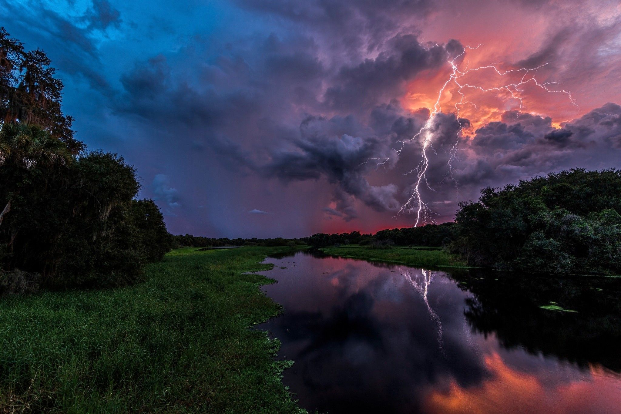 #clouds, #river, #trees, #storm wallpaper. Mocah.org HD