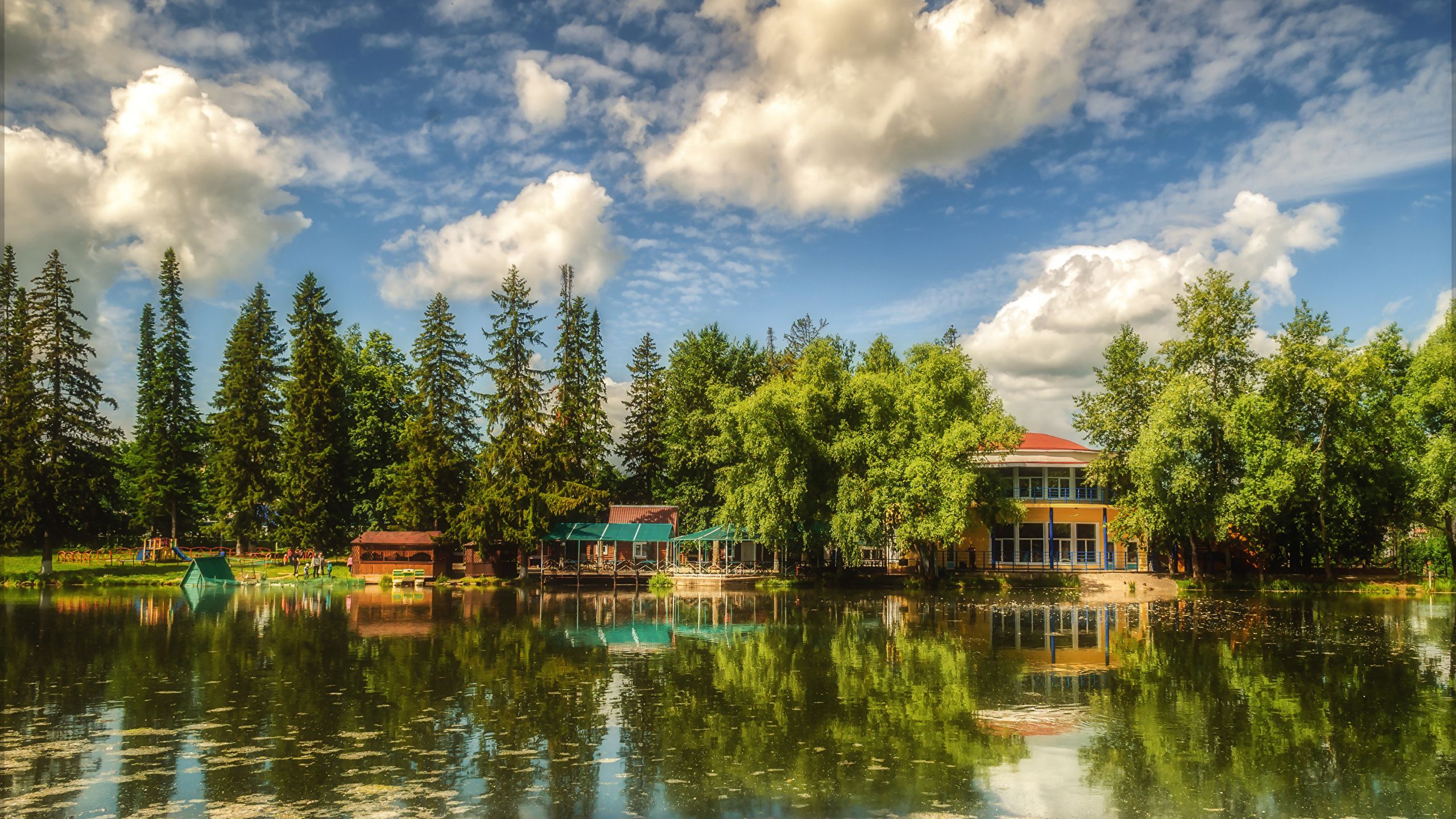 image Russia Kama River HDRI Nature Sky river Trees 2560x1440