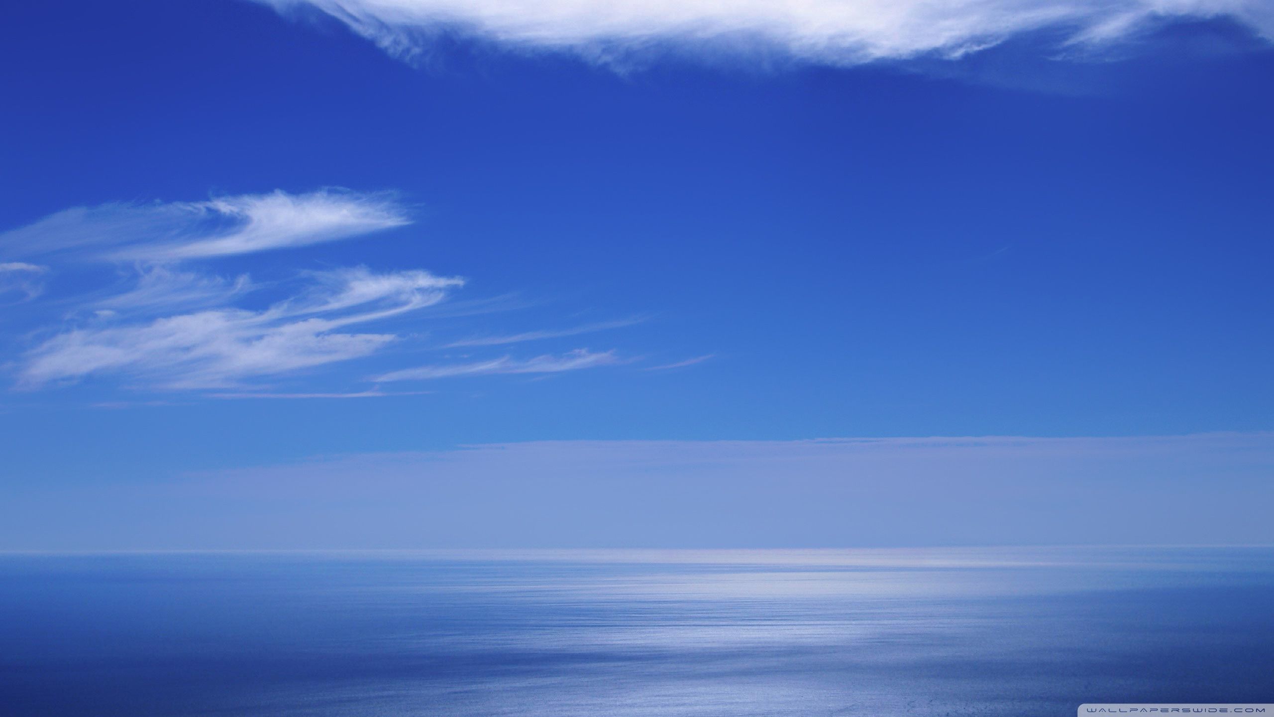 Calm Ocean And Blue Sky Ultra HD Desktop Background Wallpaper
