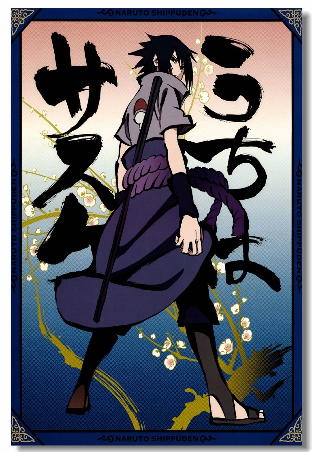 Custom Canvas Wall Decals Uchiha Sasuke Poster Naruto Shippuden