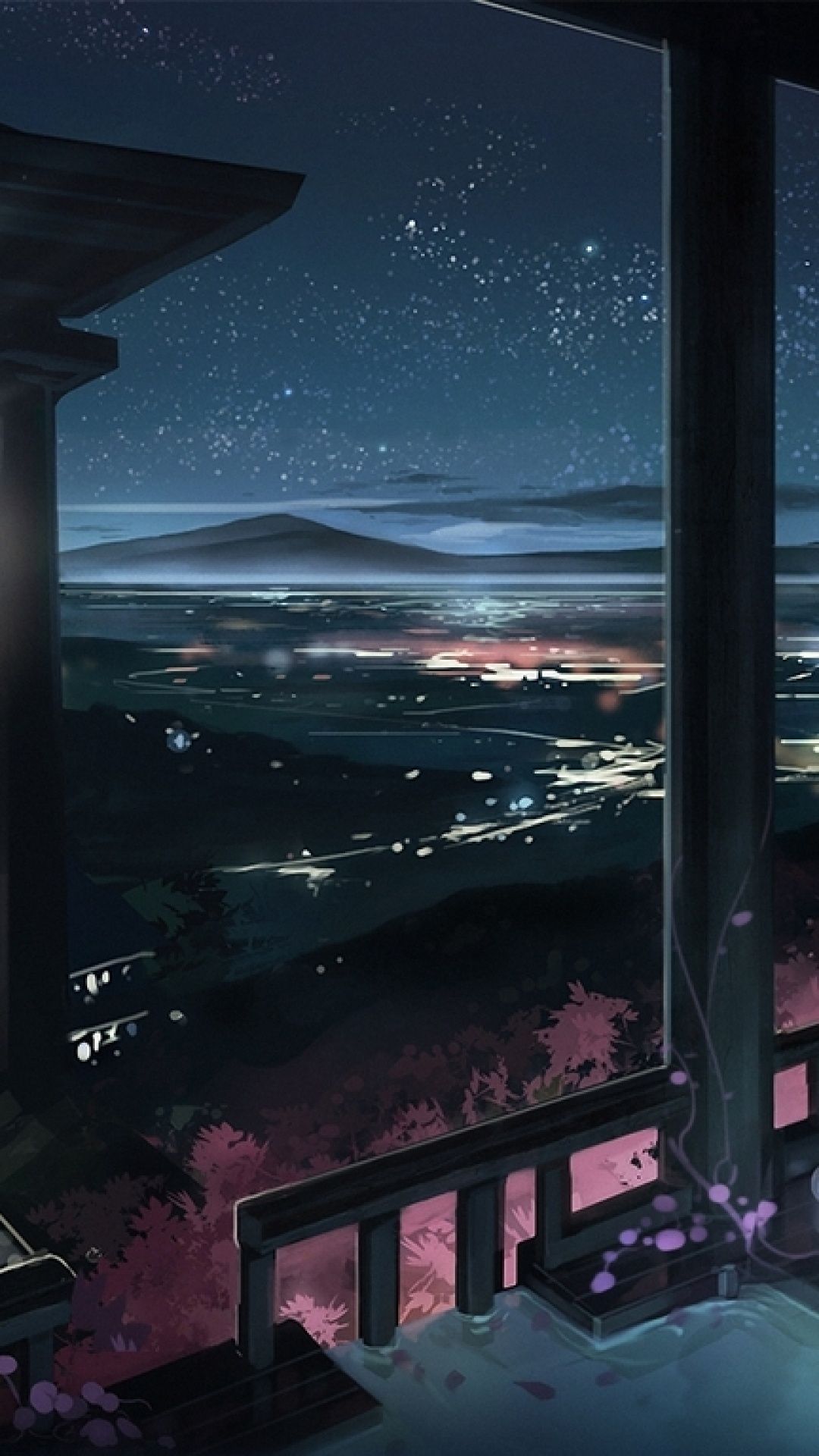Download Aesthetic Anime Retro City Skyline Phone Wallpaper | Wallpapers.com