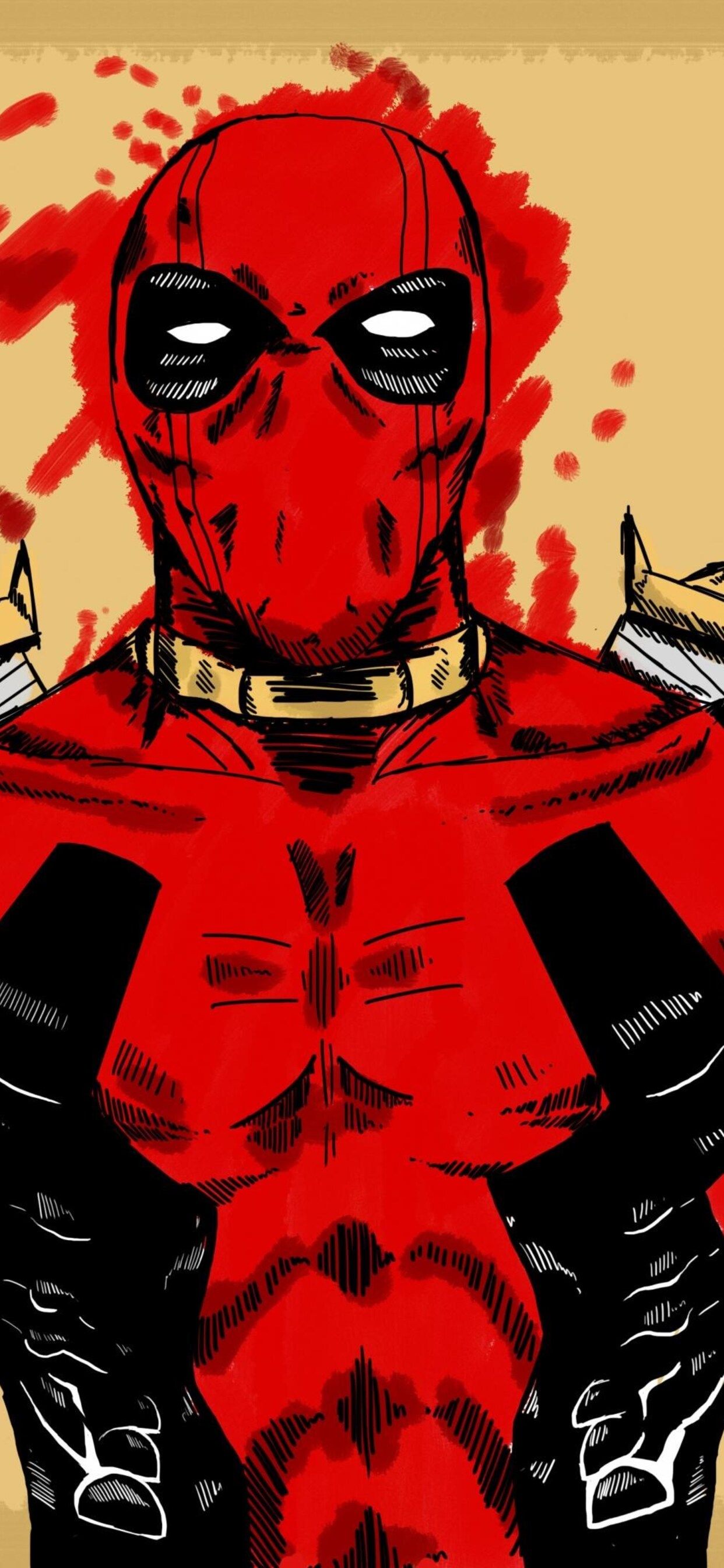 Deadpool Marvel Comic Art iPhone XS MAX HD 4k Wallpaper