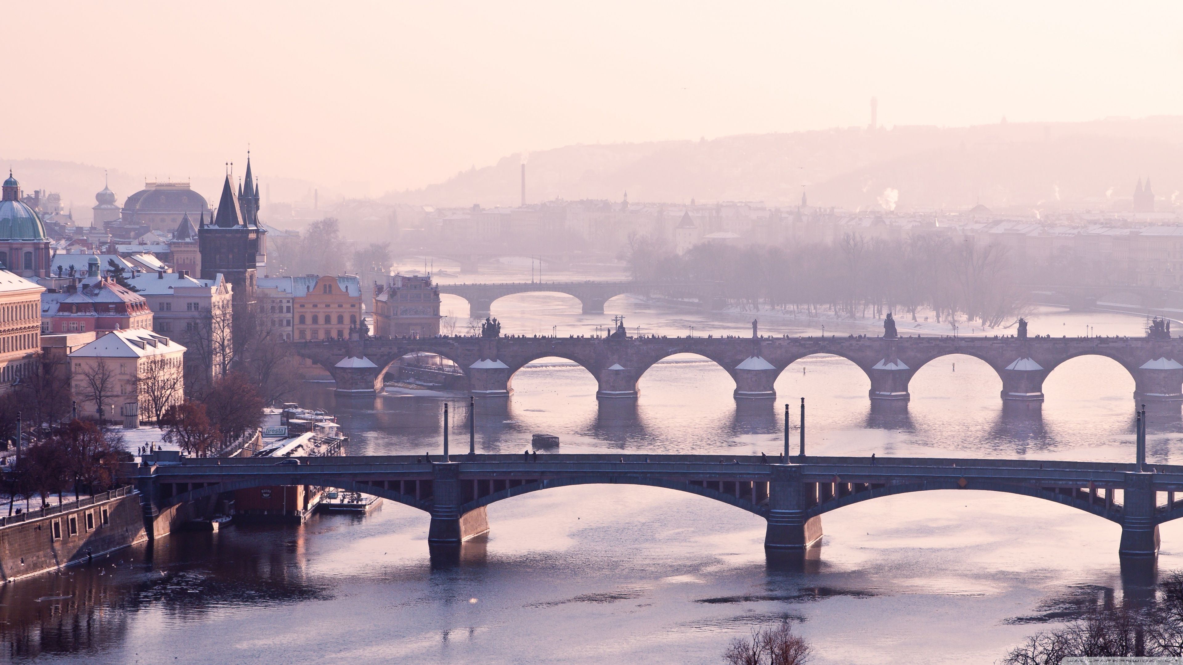 Prague Bridge, Czech Republic Ultra HD Desktop Background