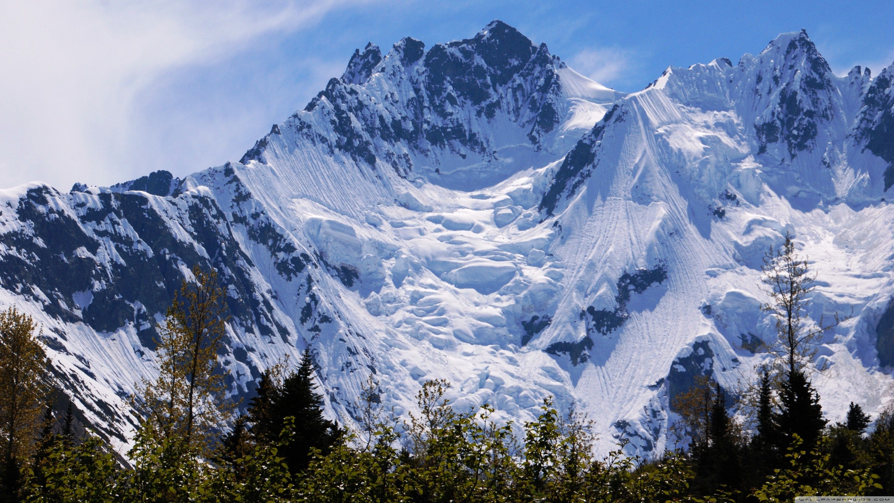 Snow Covered Mountain Ultra HD Desktop Background Wallpaper