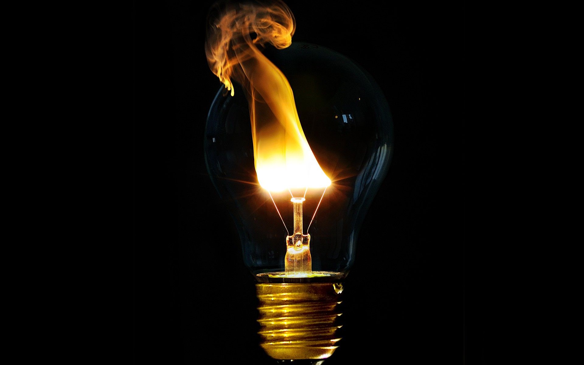 light, Fire, Light, Bulbs, Black, Background Wallpaper HD