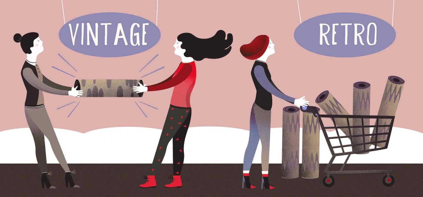 The difference between vintage and retro wallpaper. Blog