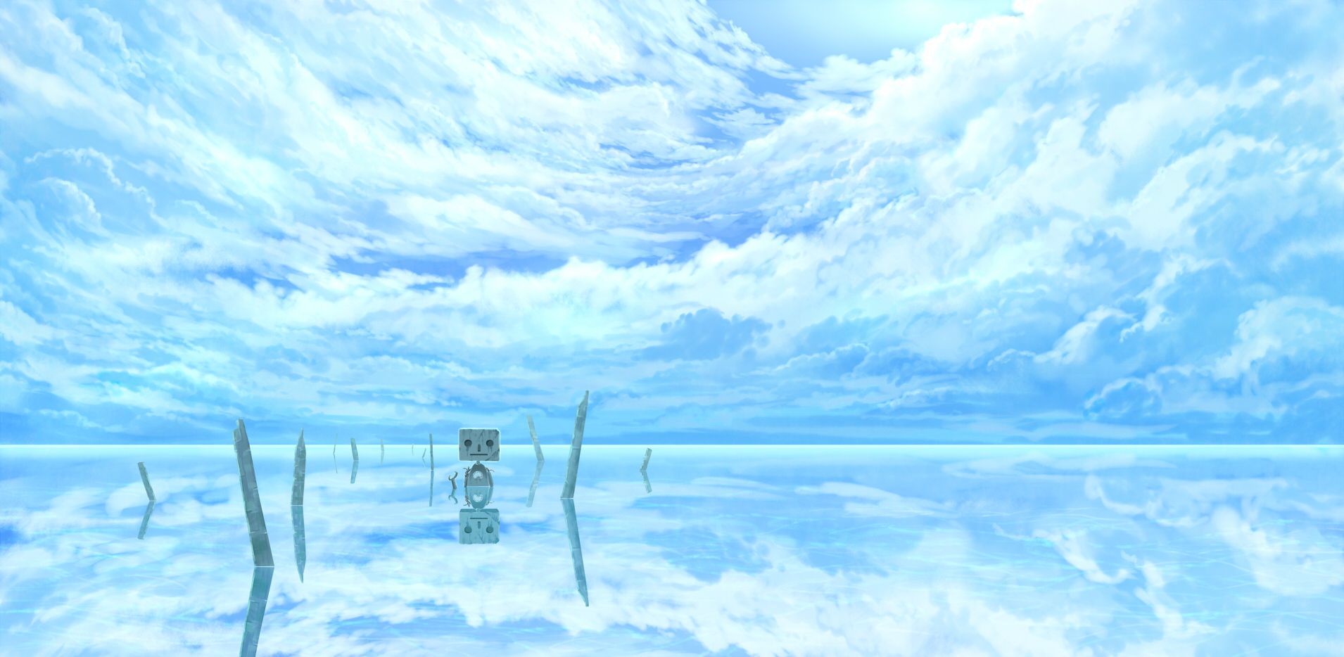 original, Clouds, Hotaka, Original, Robot, Scenic, Sky, Water, Reflection Wallpaper HD / Desktop and Mobile Background