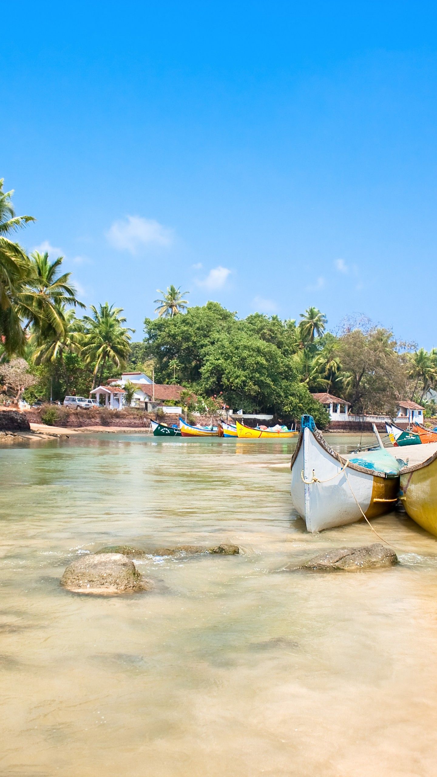 Wallpaper Goa, 5k, 4k wallpaper, India, Indian ocean, palms, boats, travel, tourism, Best Beaches in the World, Nature