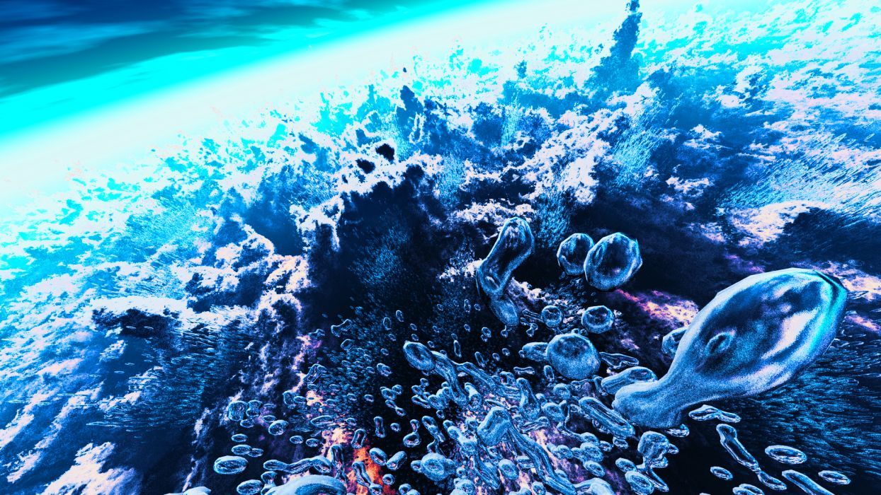 Bubbles Original Scenic Sky Water Y K Underwater Wallpaper