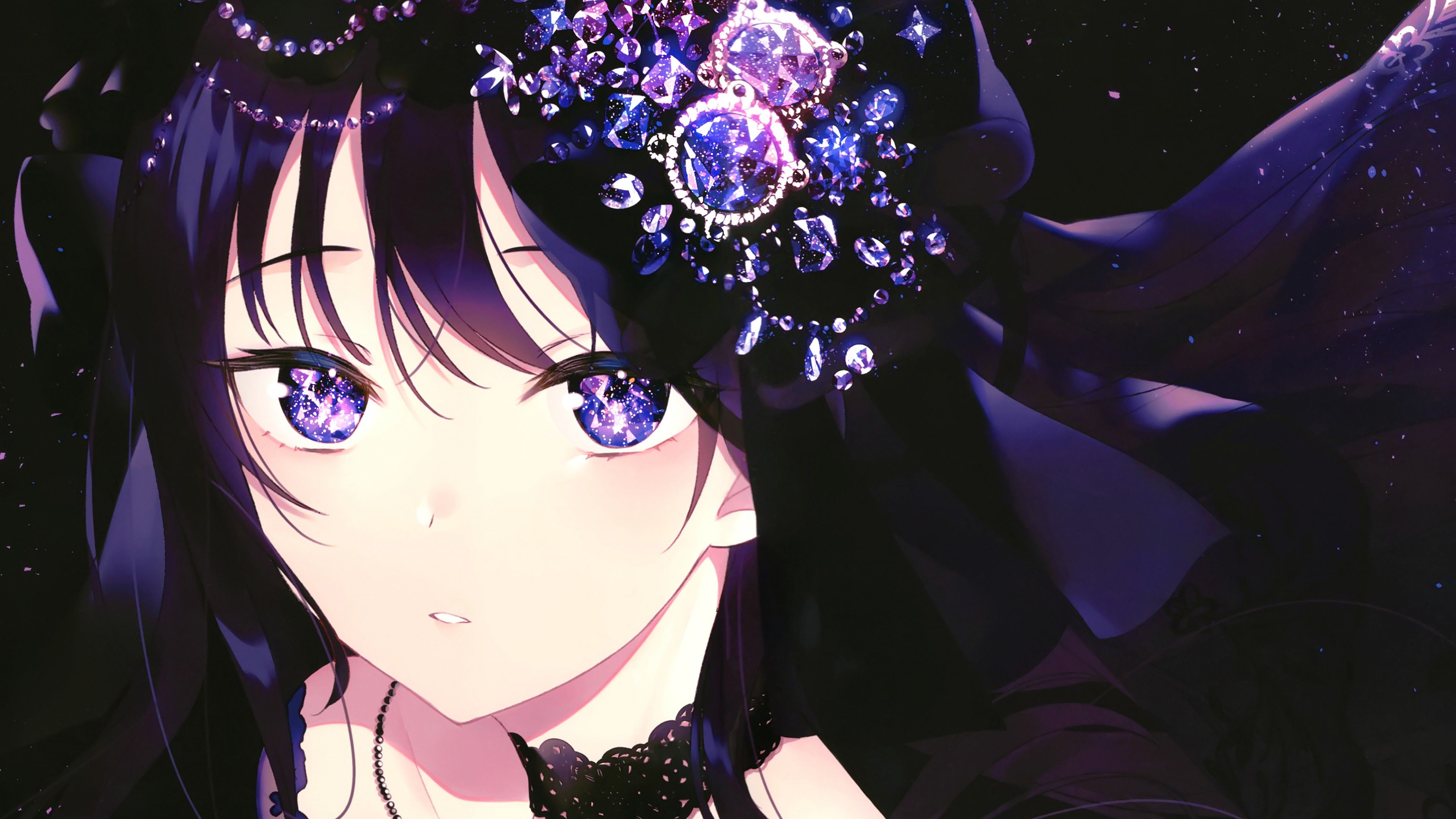Purple Anime Girl 4K Wallpaper