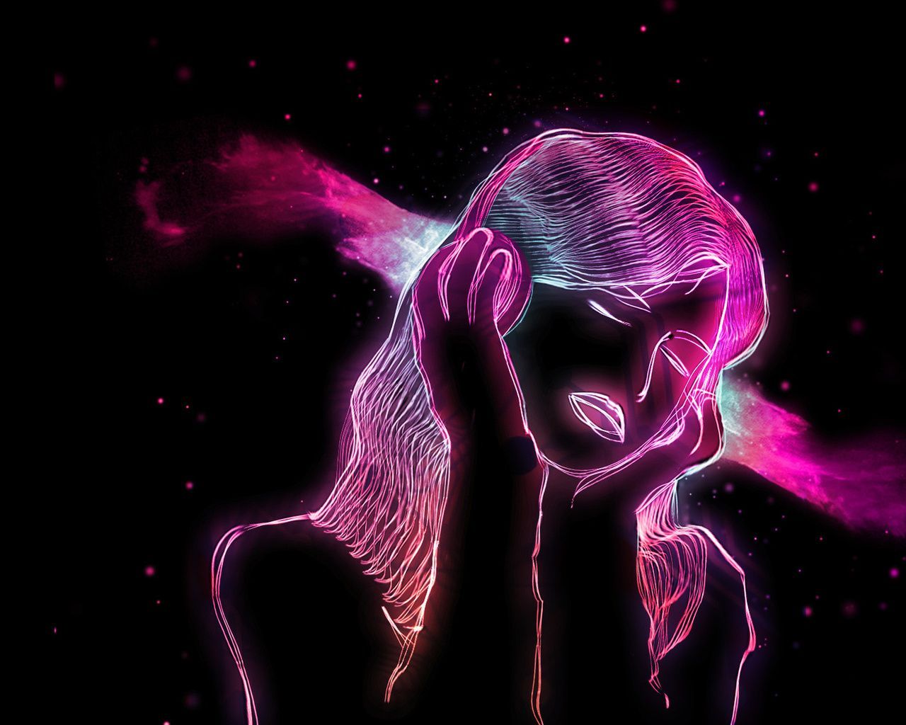 Neon Background for Girls. Picture, Neon Girl 3D wallpaper