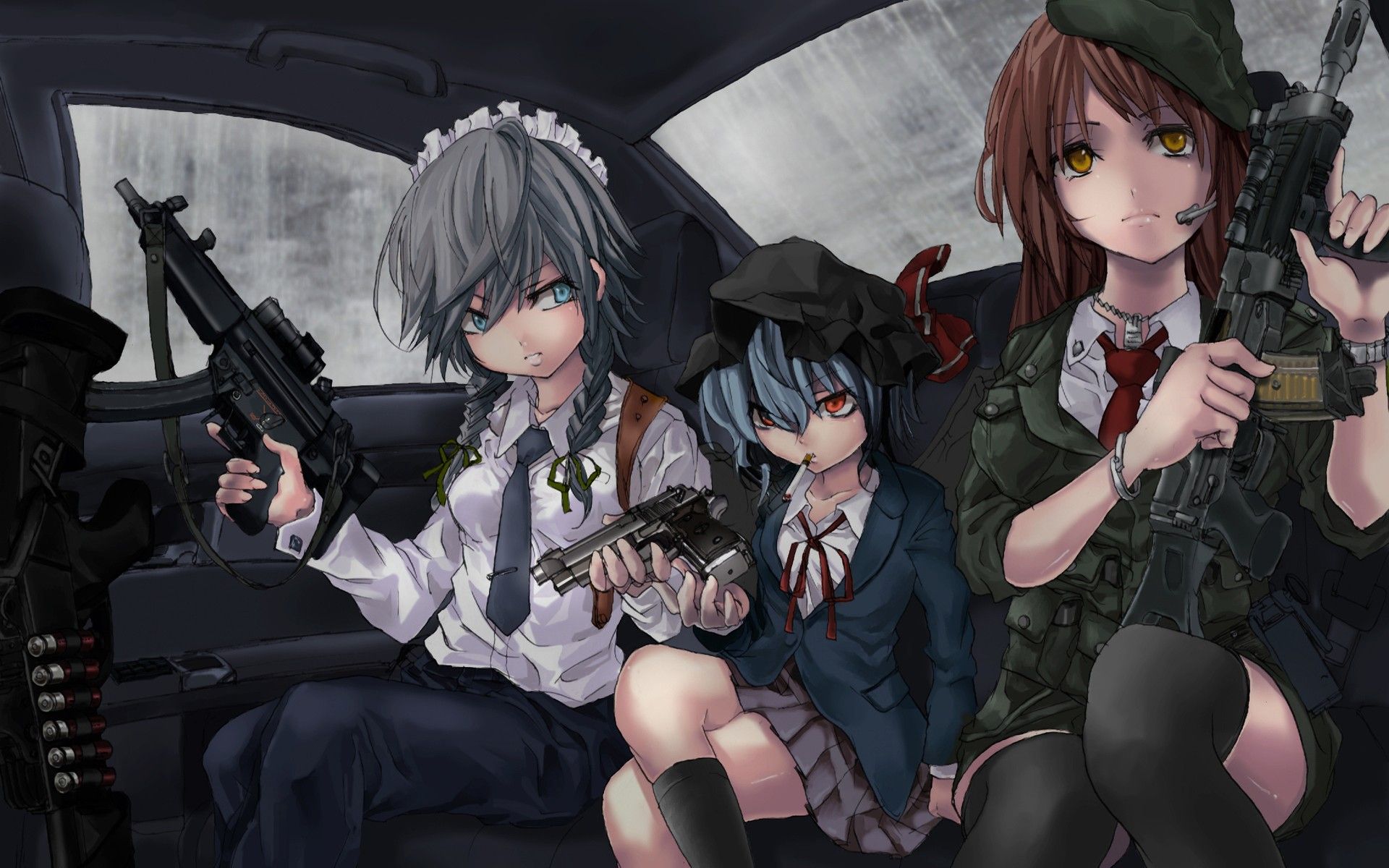 Anime Girls With Guns Wallpaperx1200
