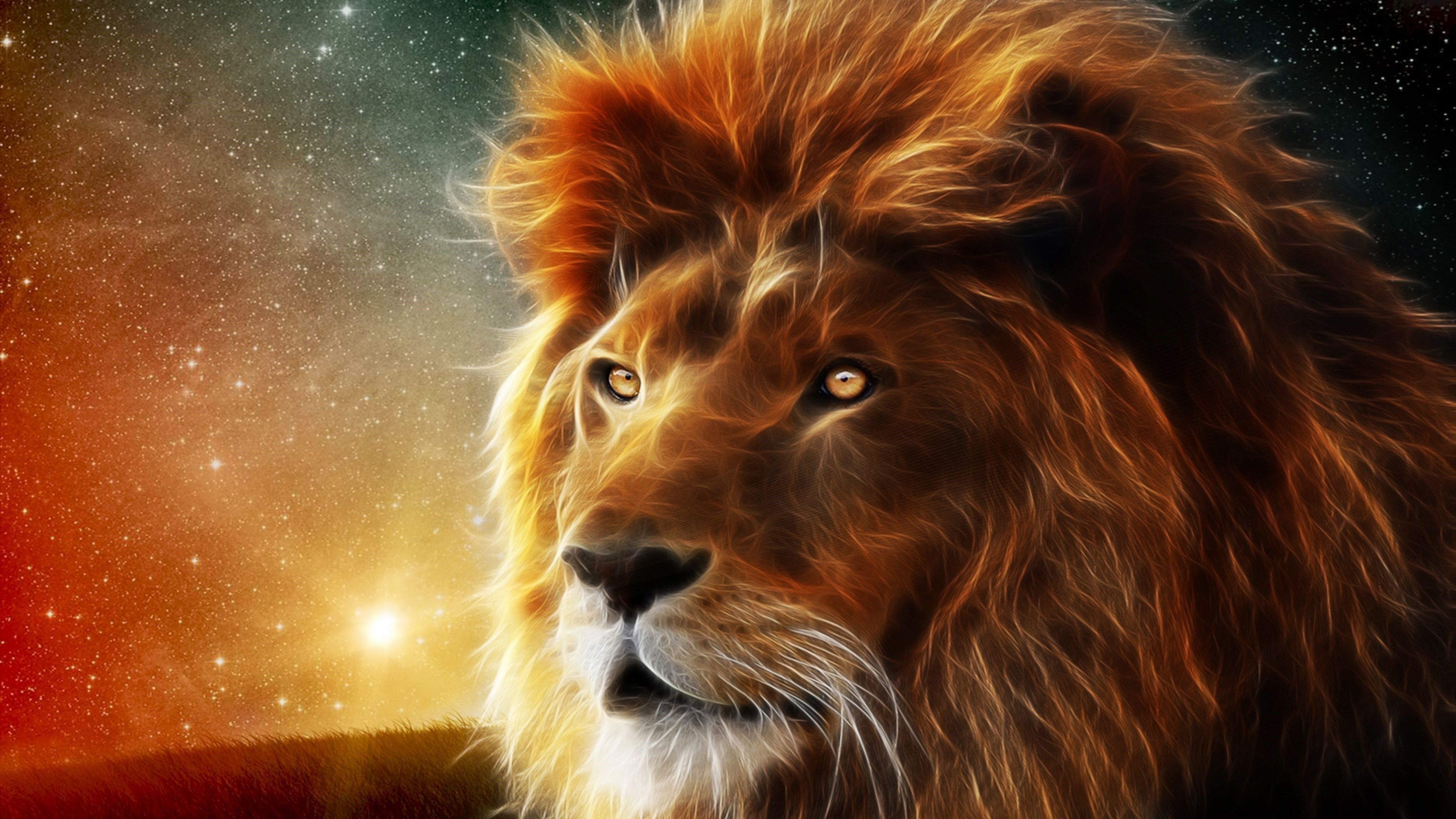 3D Lion Animal 4K Wallpaper