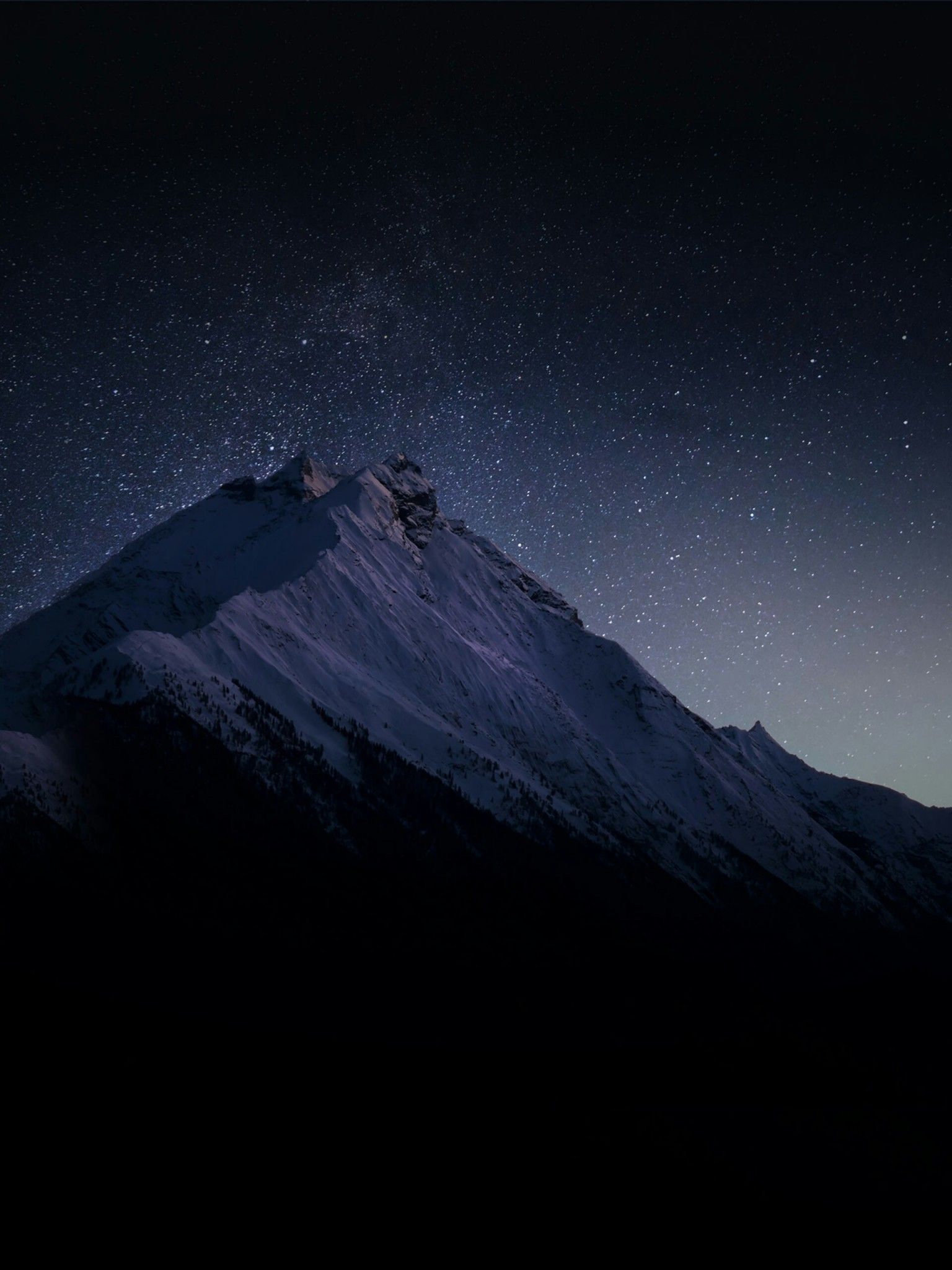 Wallpaper Dark mountains, Stars, HD, Nature