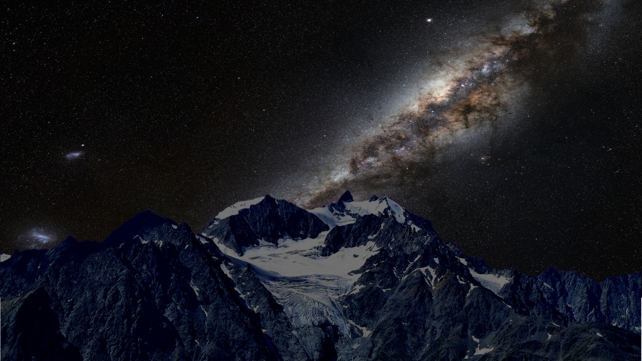 Milky Way, Starry Night, Dark, Mountains, Wallpaper
