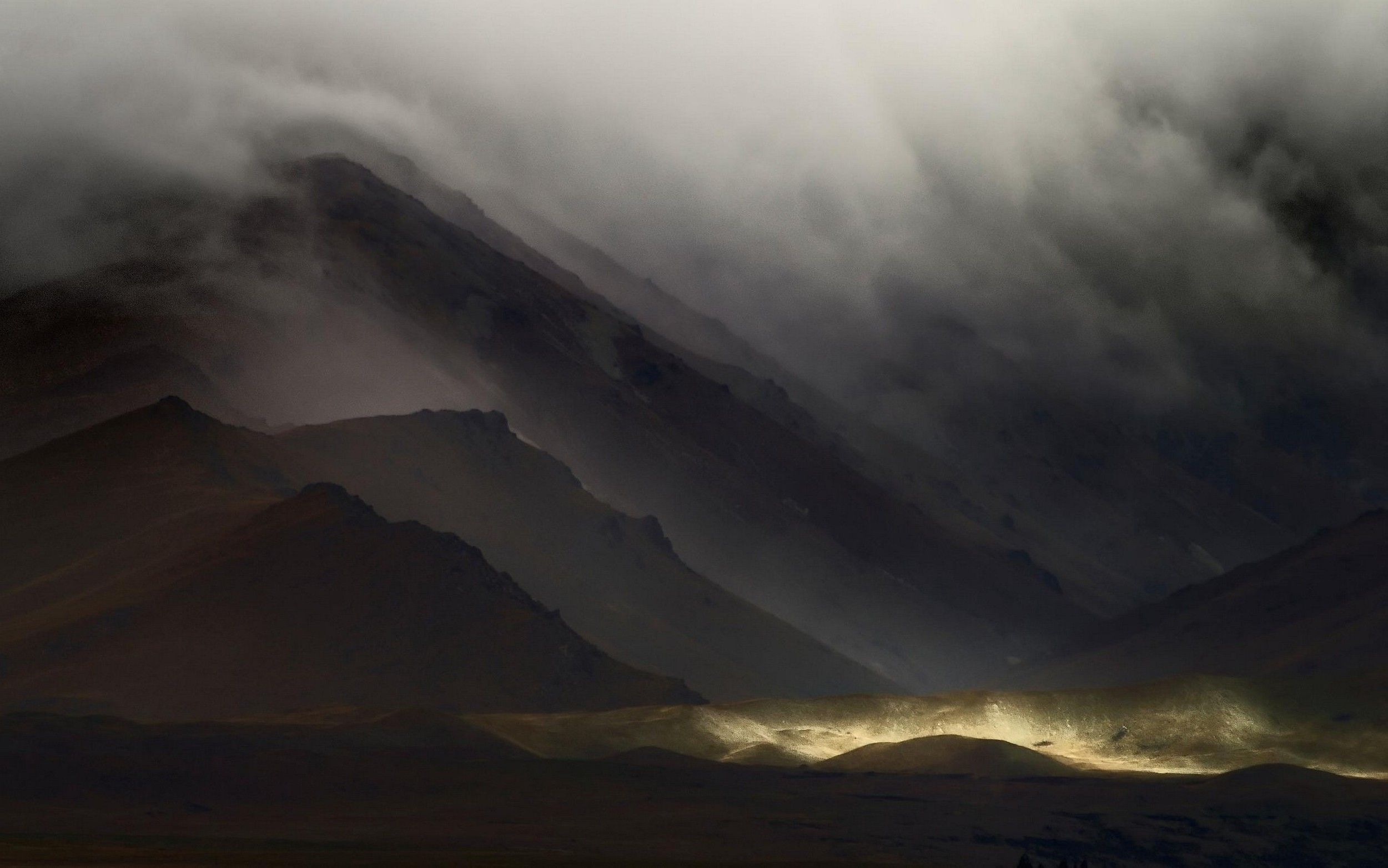 Landscape, Nature, Mist, Dark, Mountain, Clouds Wallpaper