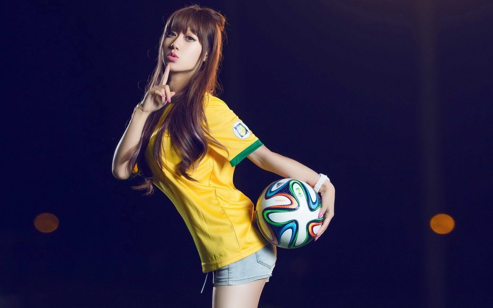 Oriental asian girl girls woman women female model sports soccer