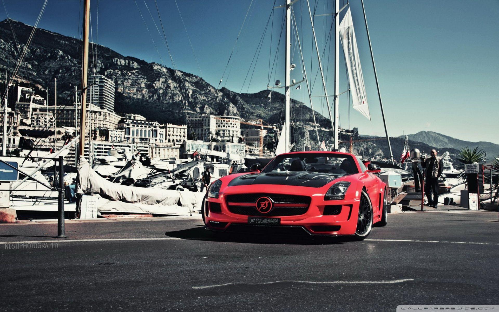 Red Mercedes Benz SLS AMG HD Desktop Wallpaper, High Definition