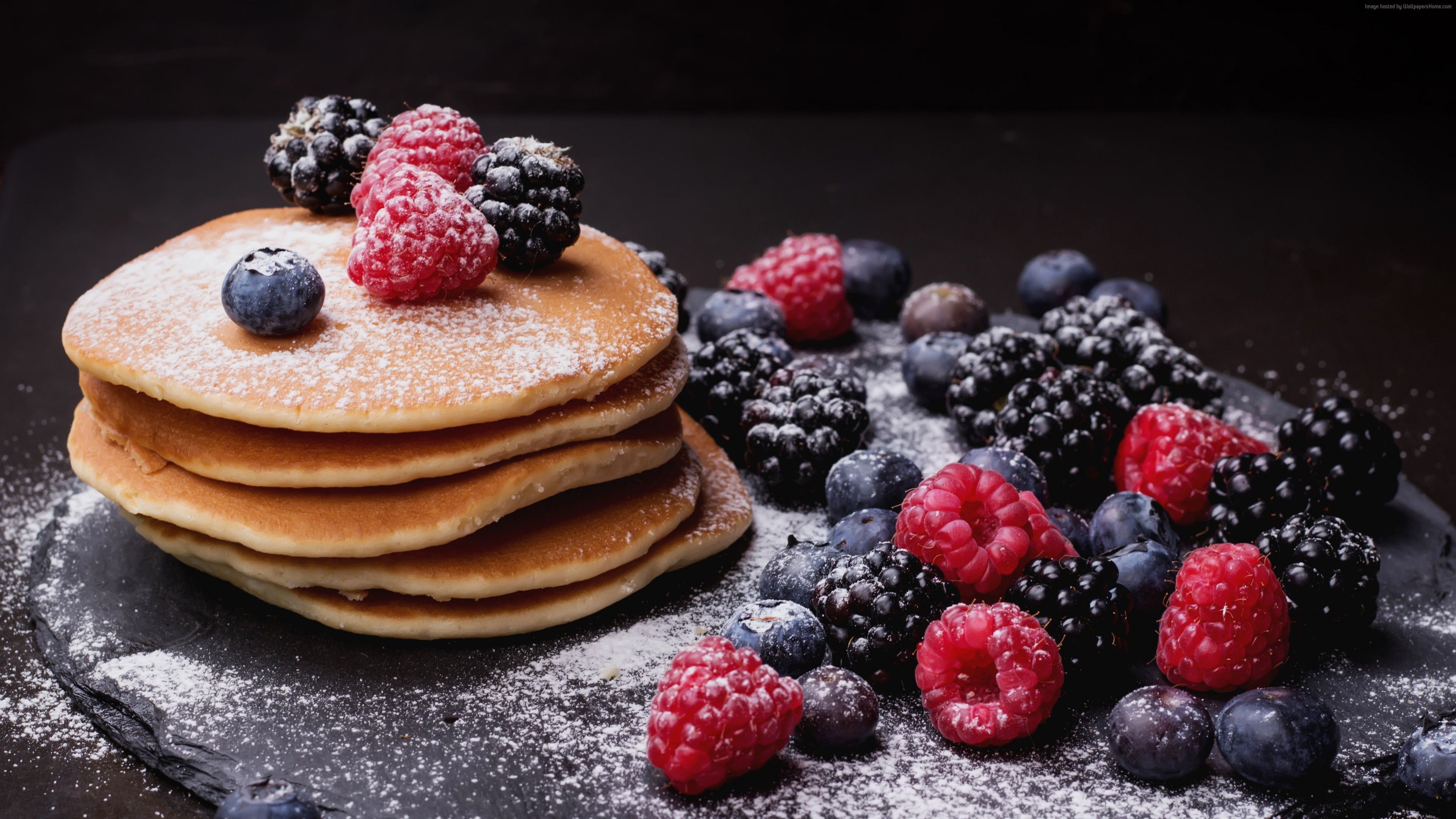 Wallpaper pancake, blueberry, berries, blackberry, raspberry