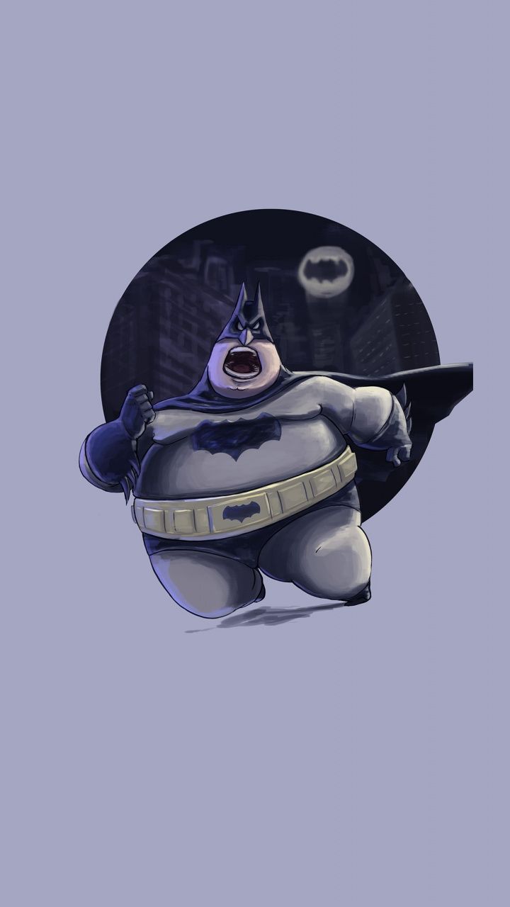 Fatman, batman, funny, art, 720x1280 wallpaper