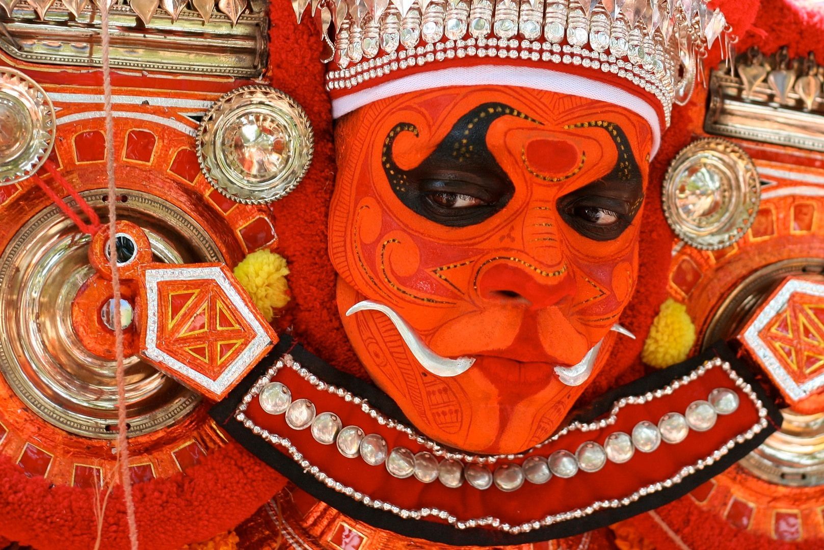 Theyyam Face Traditional makeup Art From Kerala India Wallpapers AI  generated 24002252 Stock Photo at Vecteezy