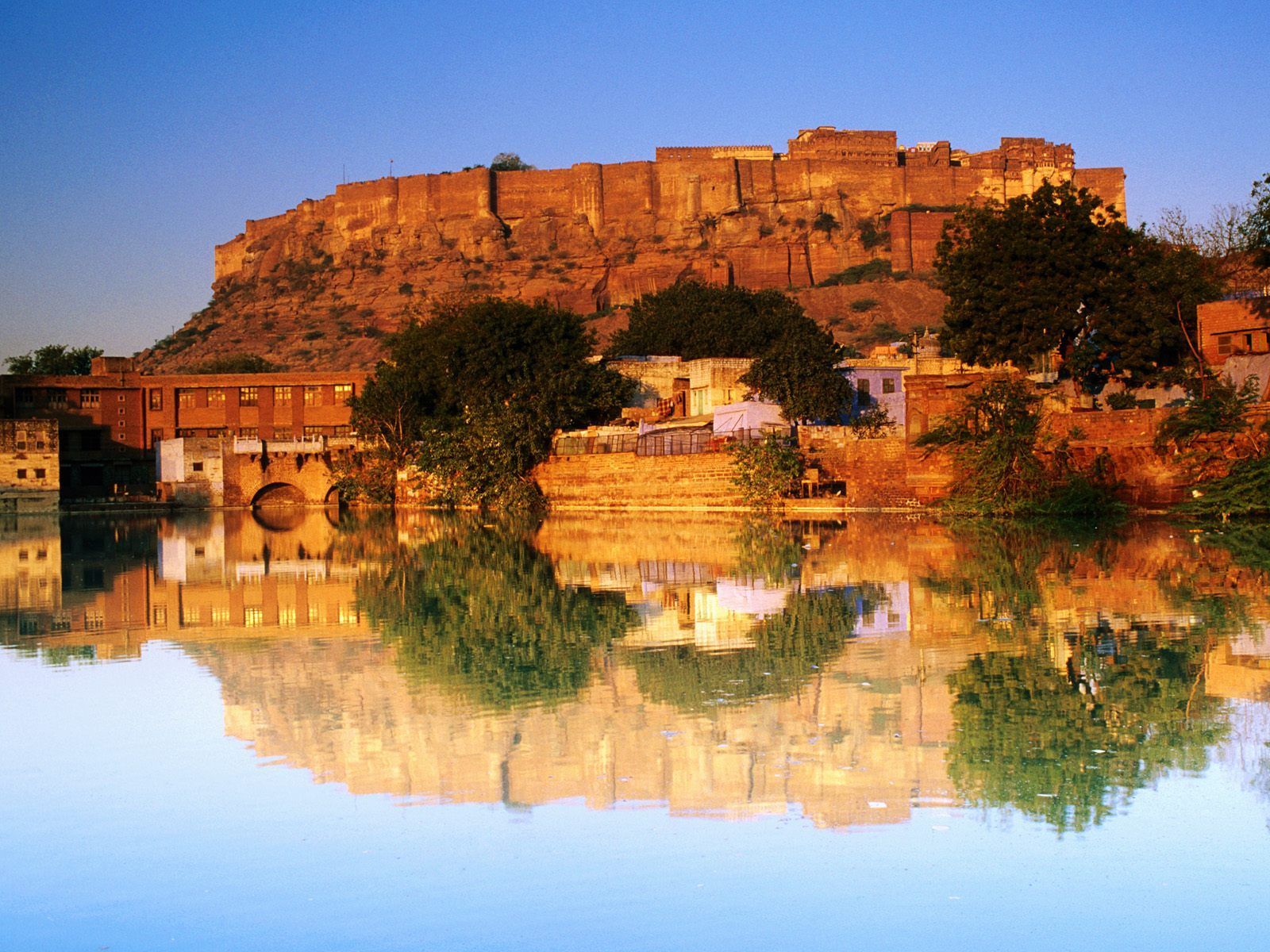 photos of India. Fort Reflected Sunset India. India travel