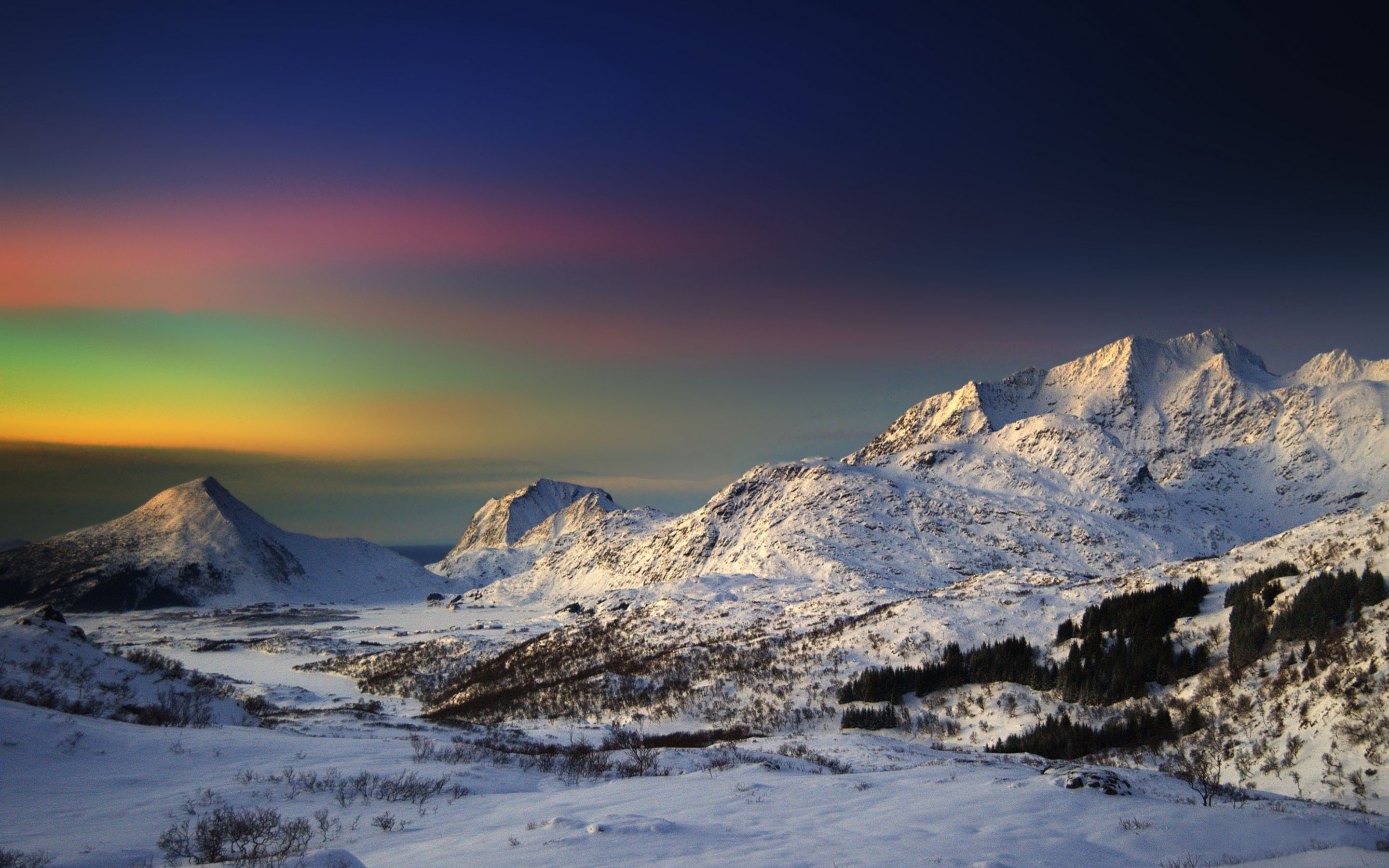 Winter Morning In The Mountains MacBook Air Wallpaper Download