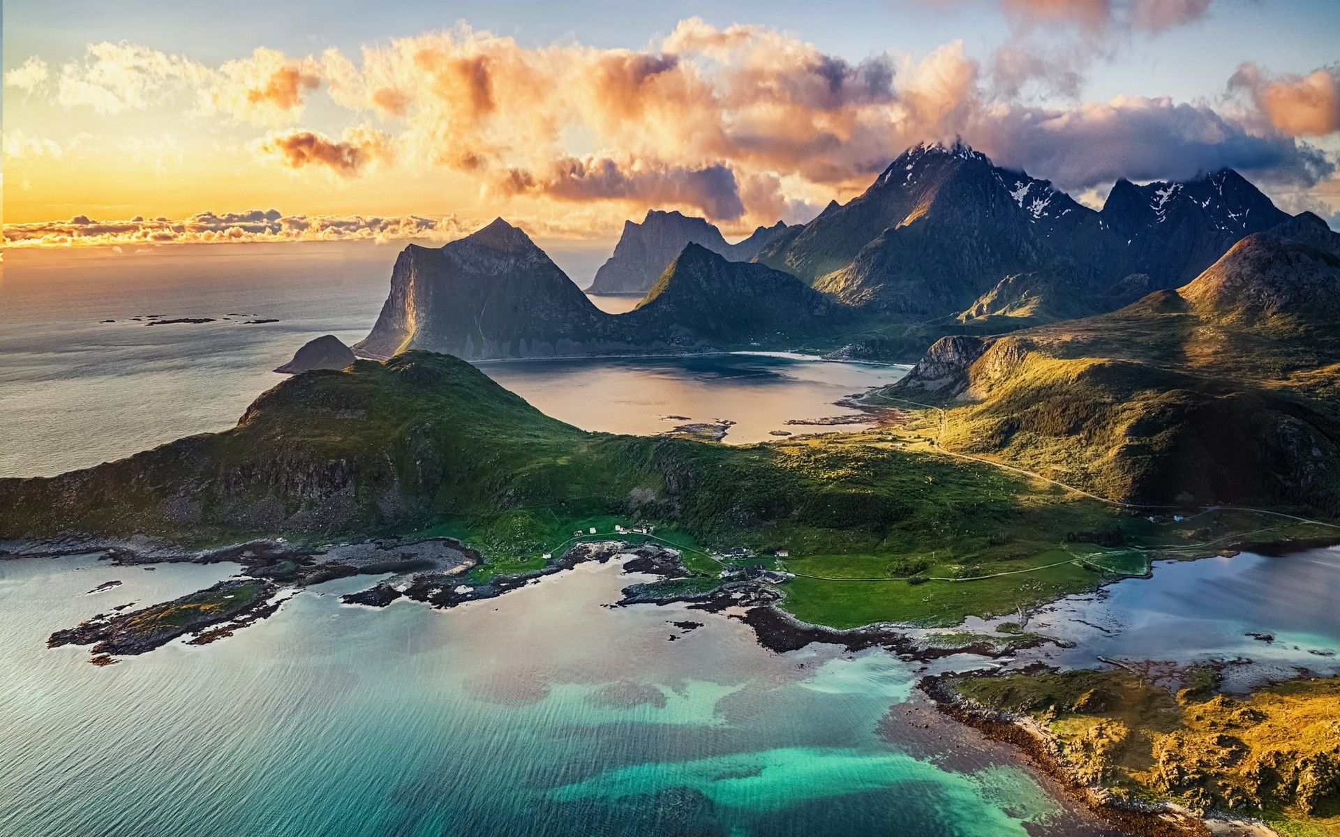 #cliff, #midnight, #island, #beach, #clouds, #Norway, #sea