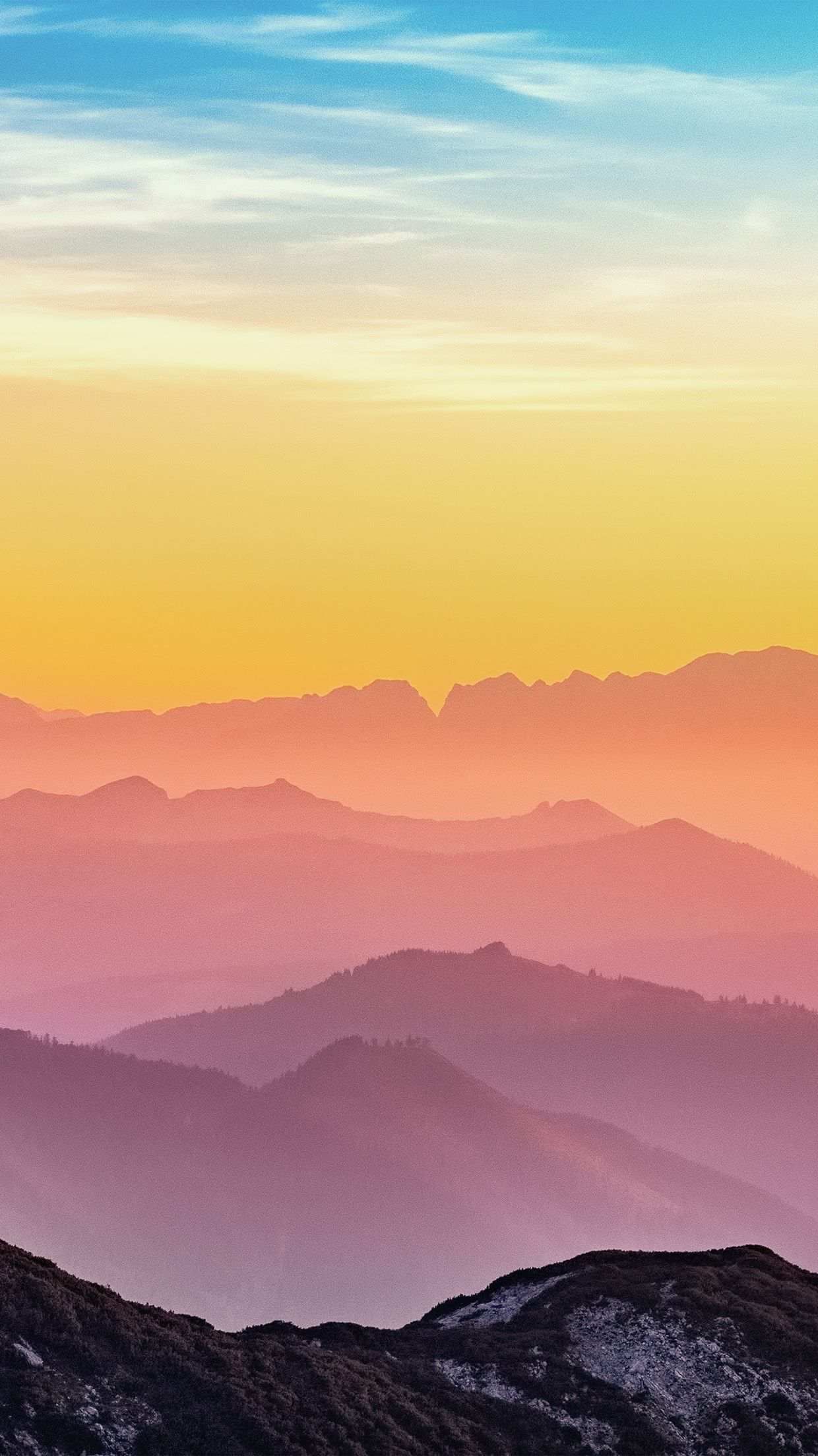 Morning Mountains Sunshine Fresh Wallpaper Wallpaper