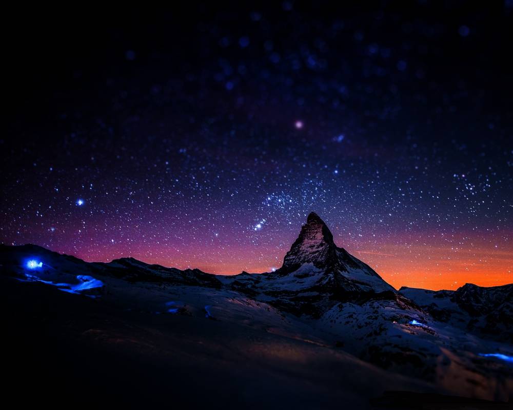 Matterhorn Night Sky Wallpaper (Darkest version)
