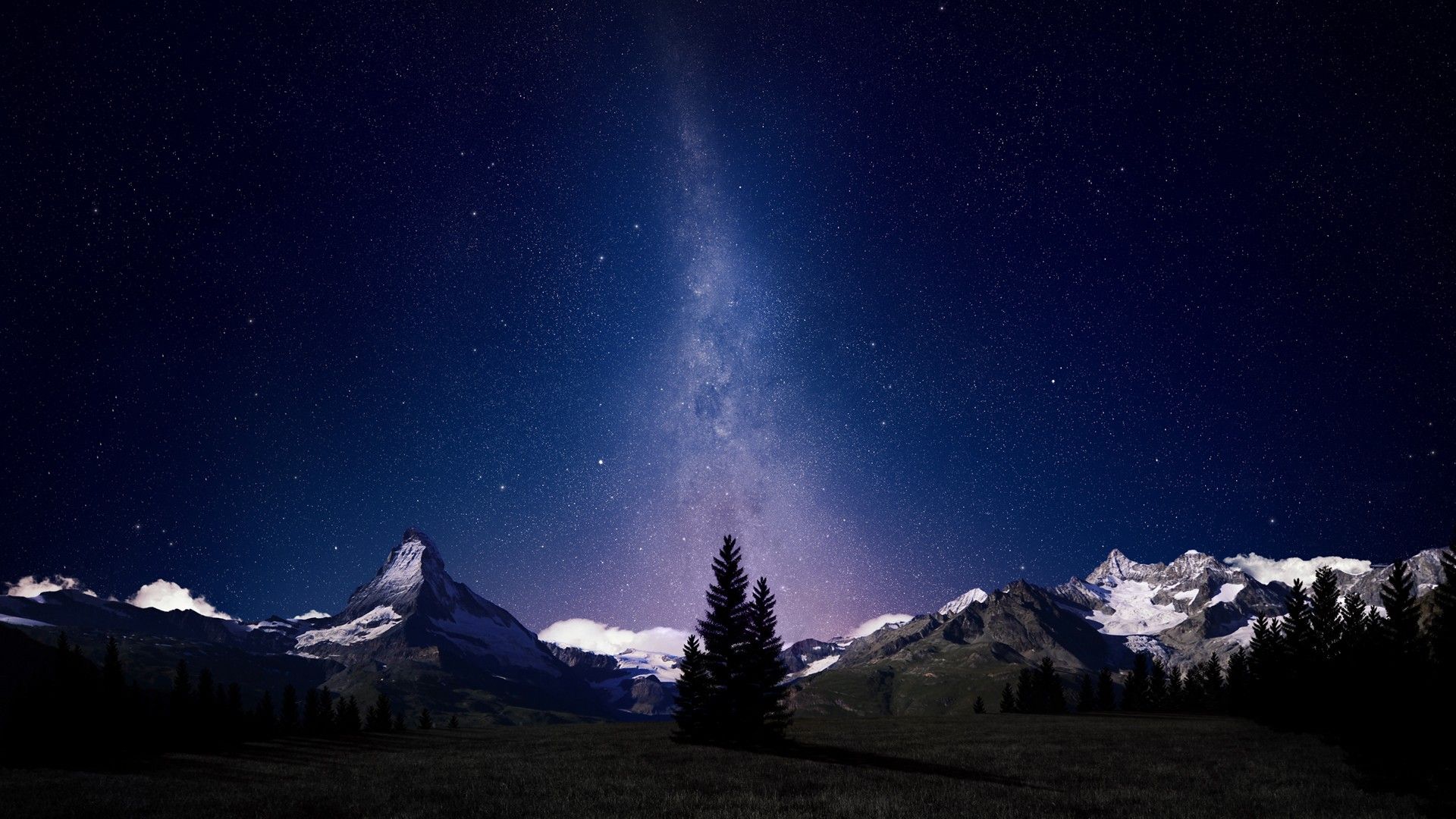 #stars, #mountains, #landscape, #Matterhorn, #space