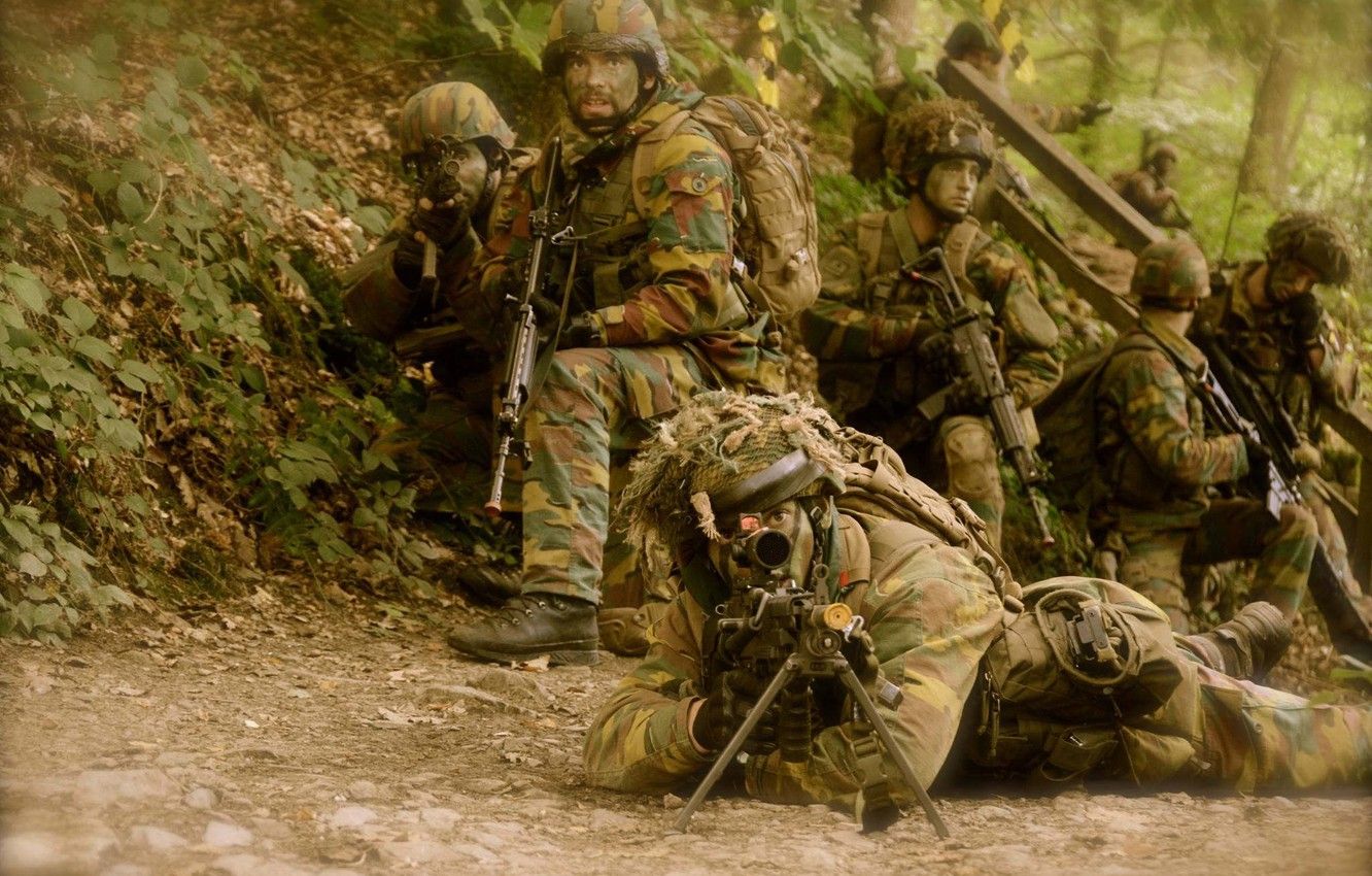 Wallpaper weapons, soldiers, Belgian Para Commandos image