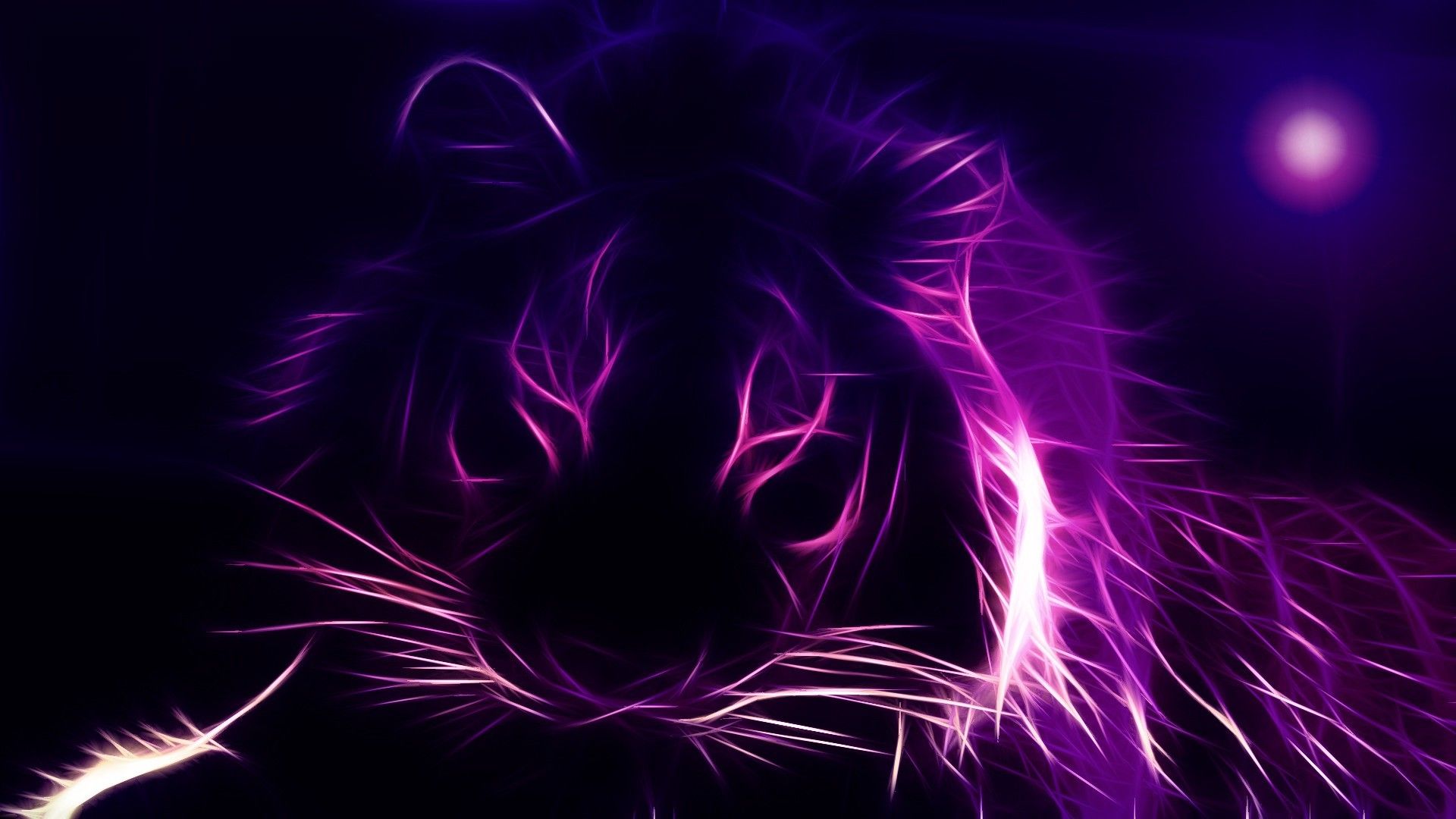 Neon tiger on a darkened background phone background image