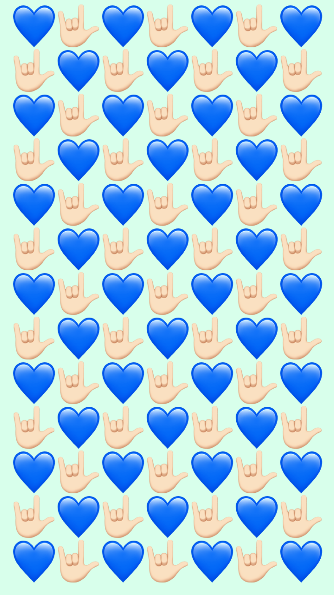 iPhone wallpaper heart blue love. Emoji wallpaper iphone, Blue