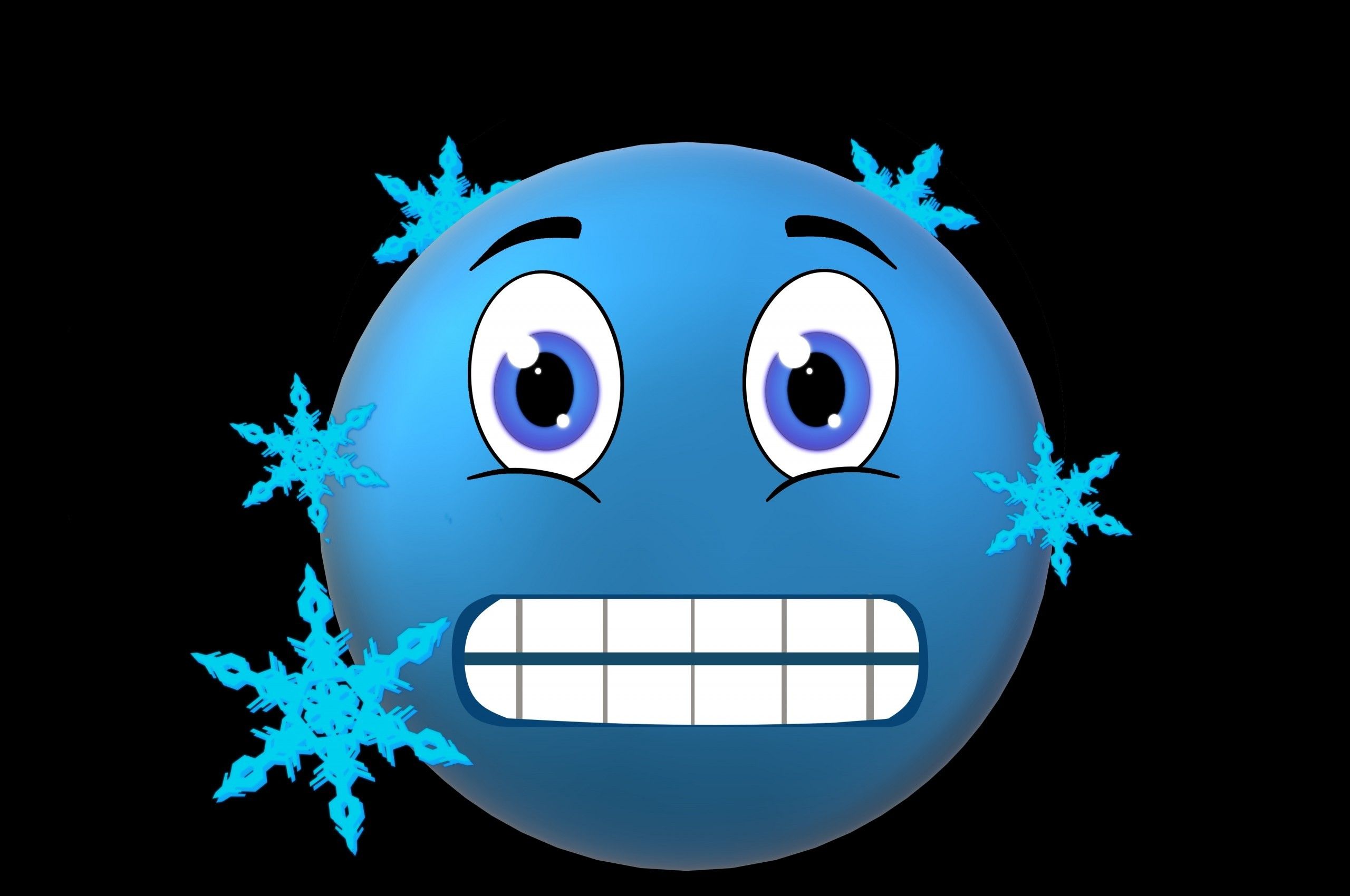 Download 2560x1700 Blue Emoji, Cold, Smiley Wallpaper