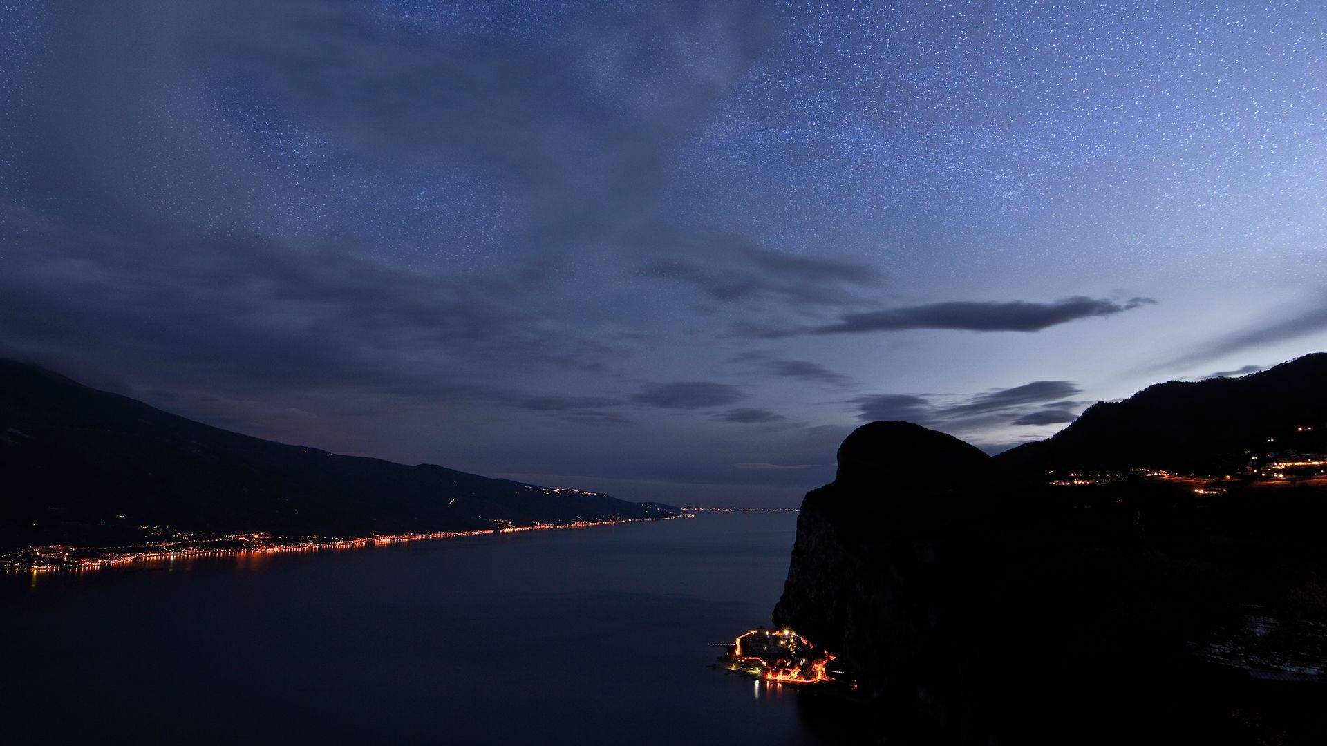 Lake Garda With Milky Way