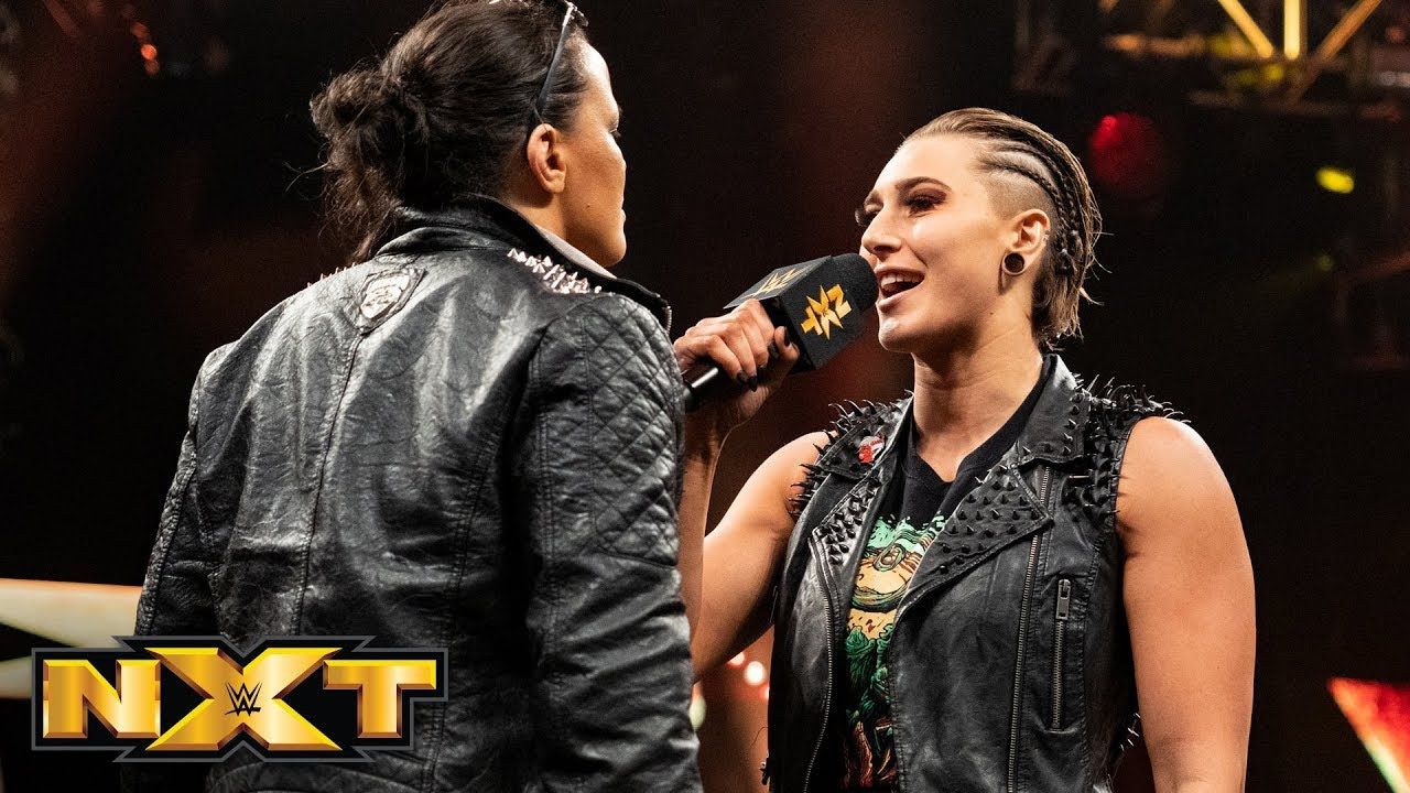 Rhea Ripley gets in Shayna Baszler's face: WWE NXT, Aug. 2019