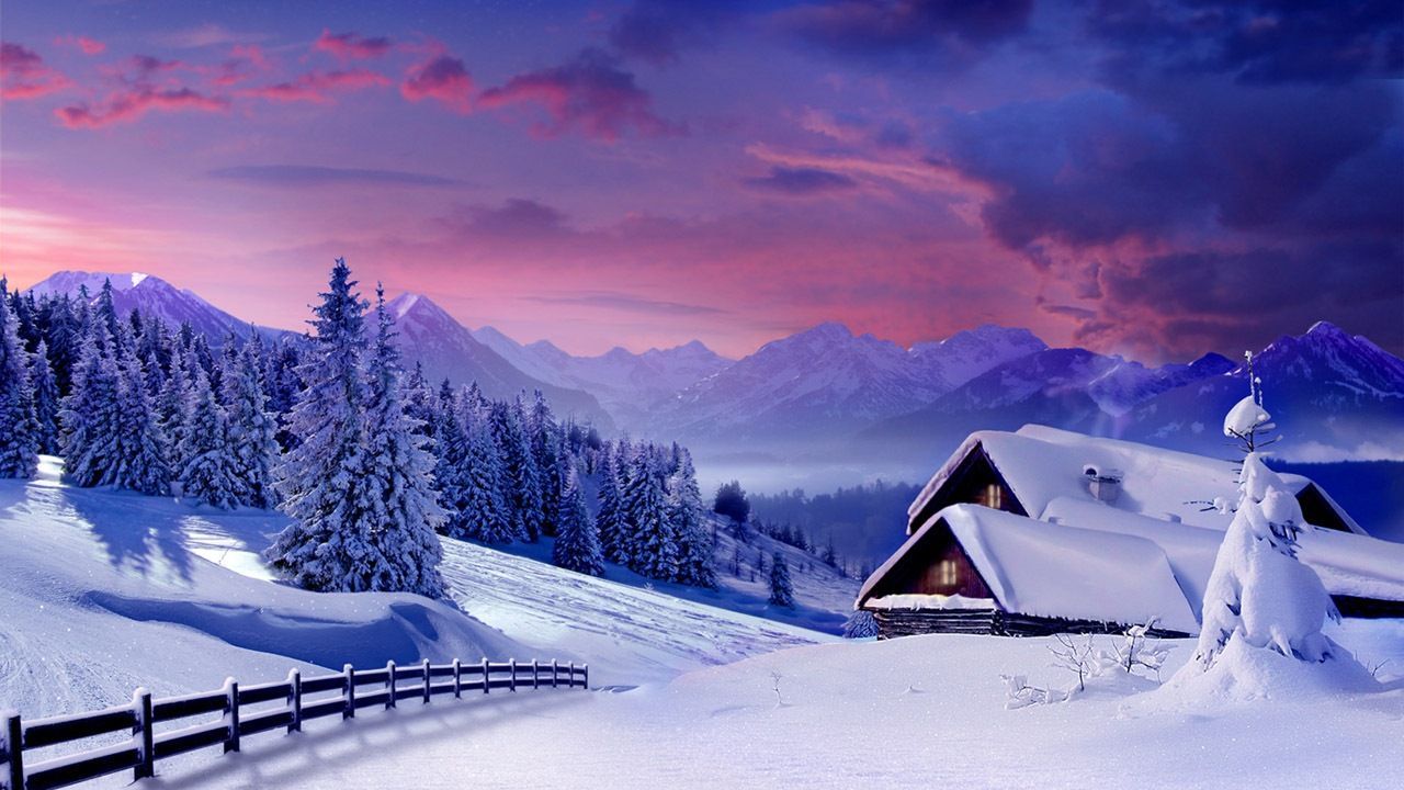 Winterland. Vakker natur, Fototapet, Fasade